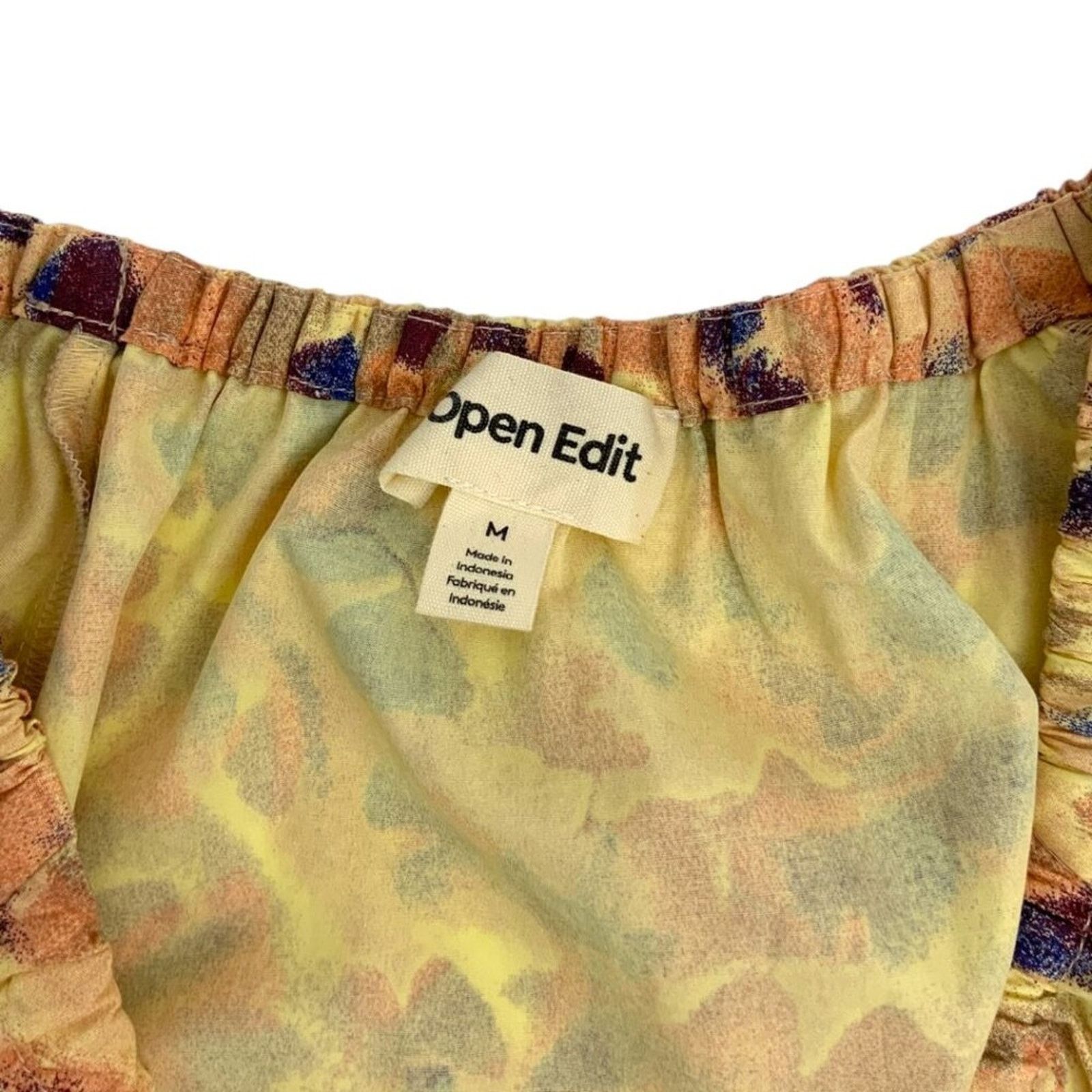 Other Open Edit Puff Sleeve Wrap Blouse Yellow Medium NWOT $59 MSP Size M / US 6-8 / IT 42-44 - 4 Thumbnail