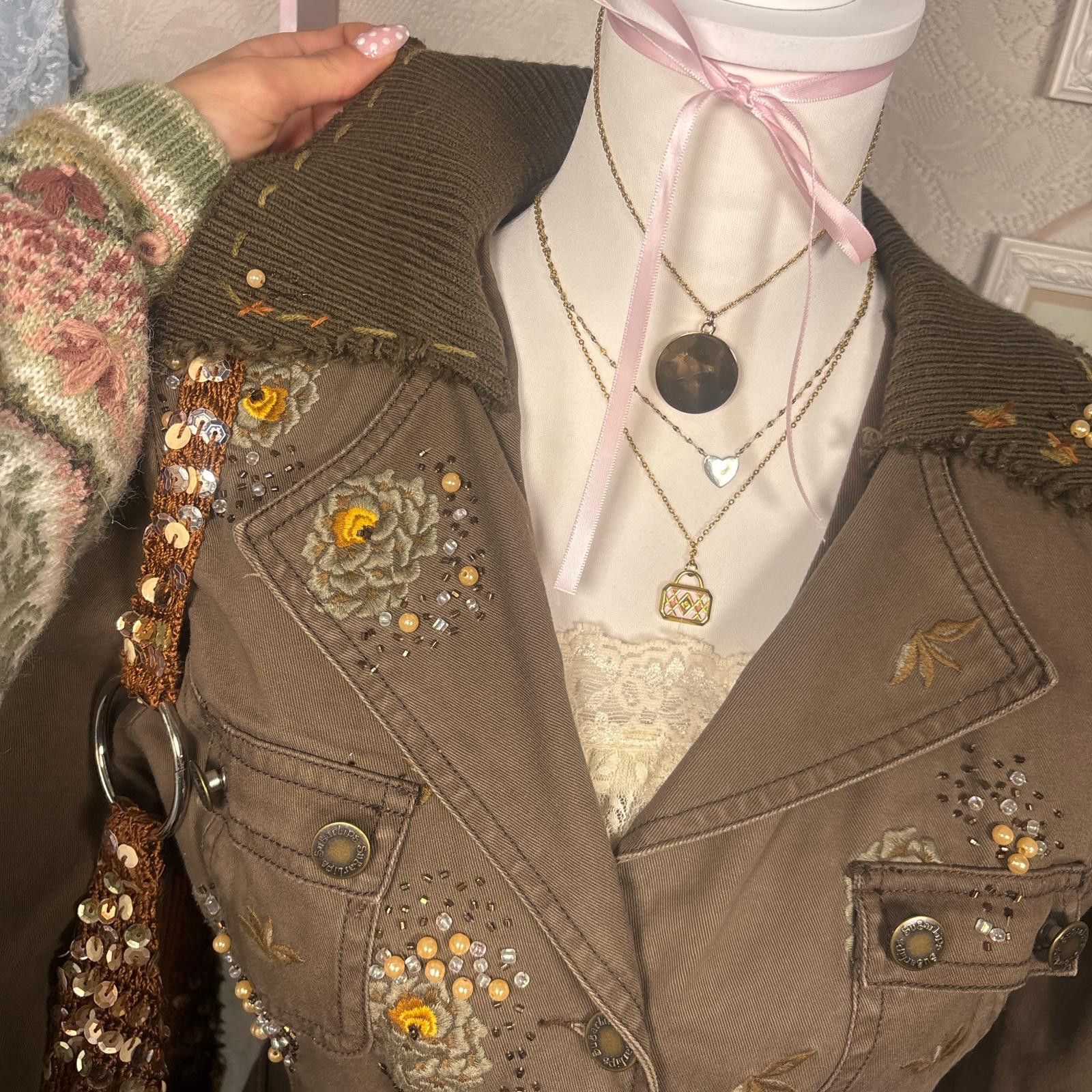 Other vintage fitted floral fairy brown jacket Size M / US 6-8 / IT 42-44 - 3 Thumbnail