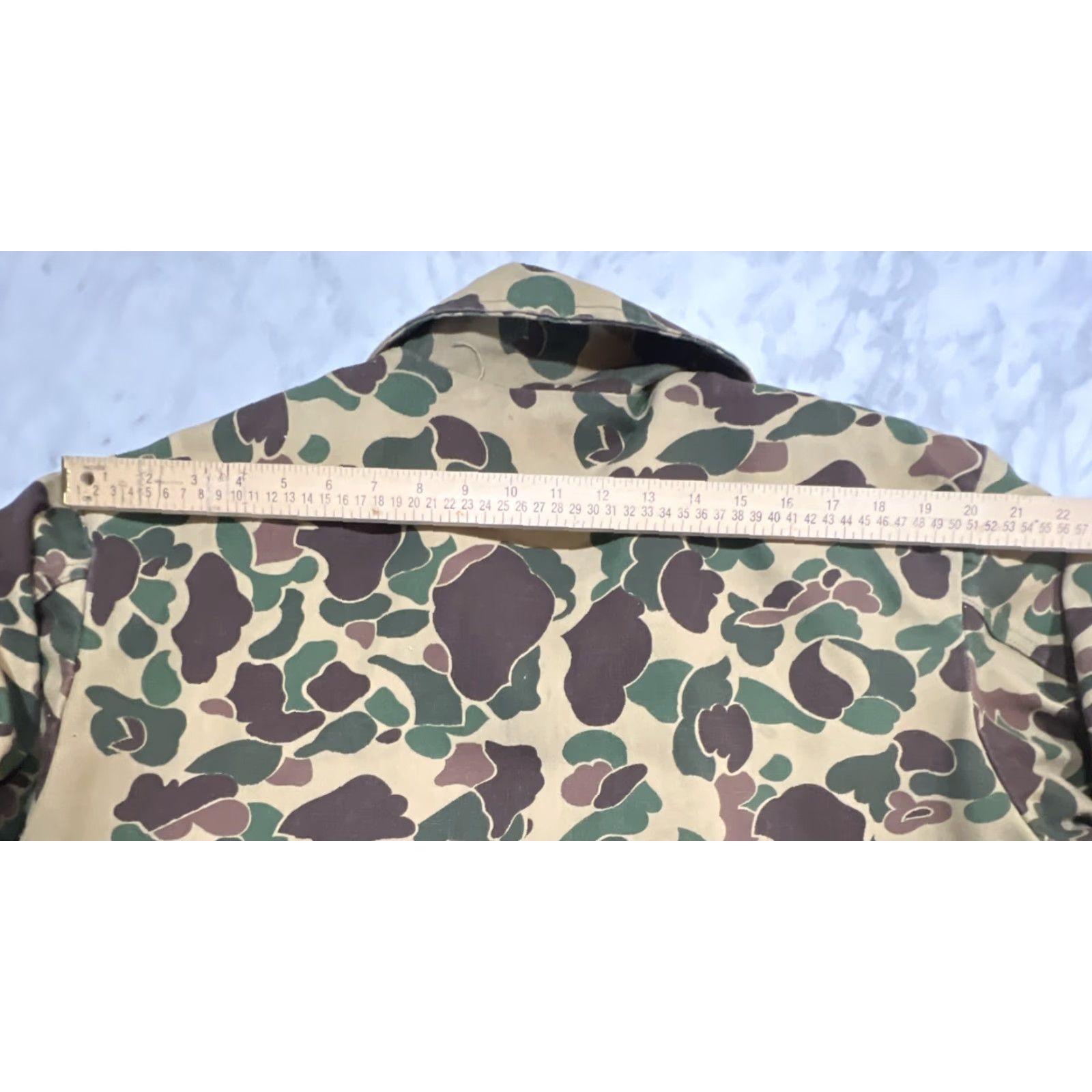 Sears VINTAGE Sears Roebuck Duck Woodland Camo Reversible Hunting Jacket & Pants Men L Camouflage 70s Cotton Canvas Field Jacket Size US 33 - 5 Thumbnail