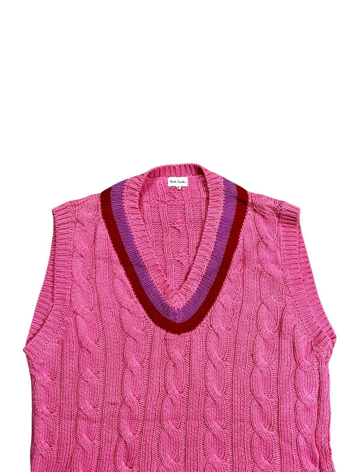 Paul Smith 2000s Paul Smith - Big Vneck Cable Knitted Vest Size US M / EU 48-50 / 2 - 3 Thumbnail