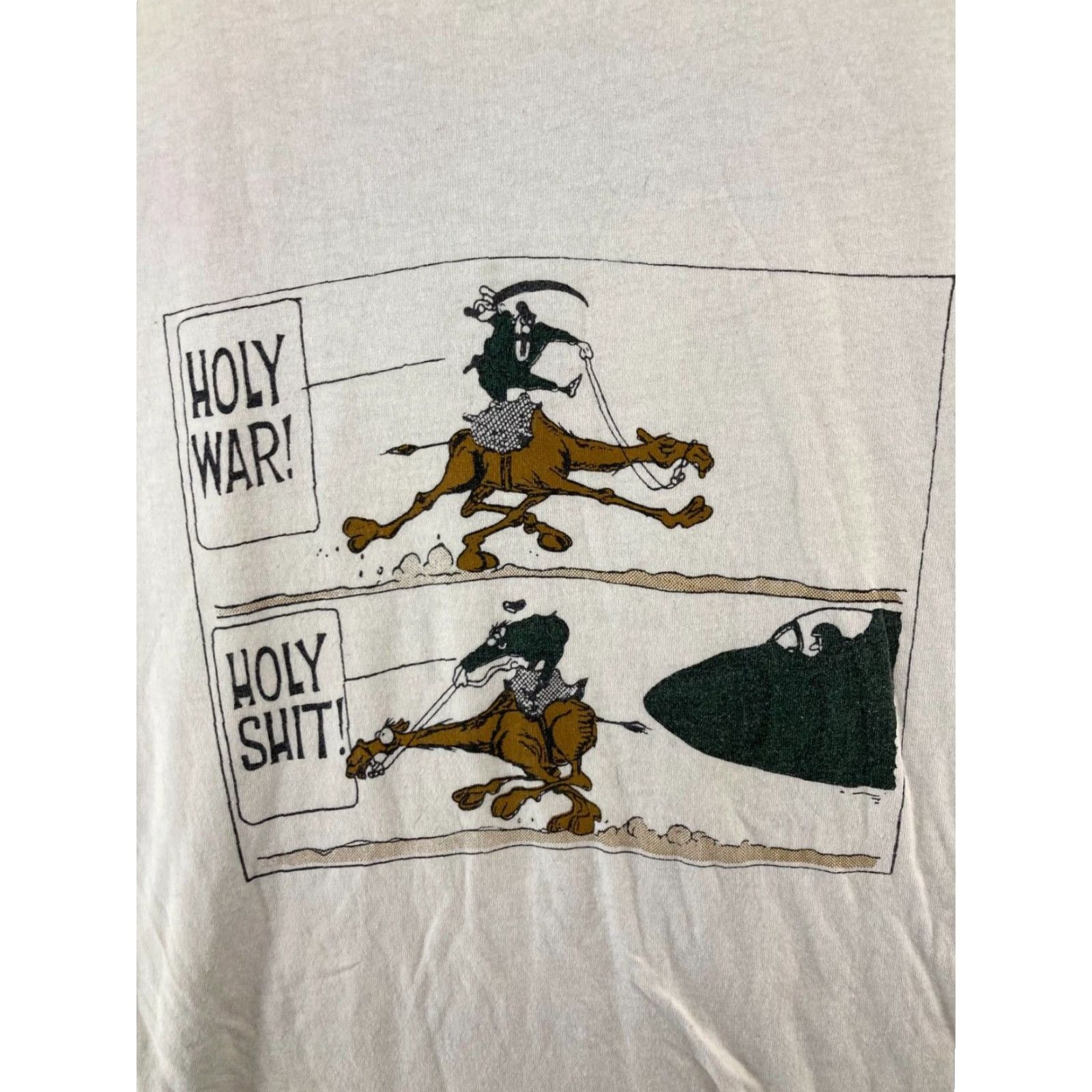 Hanes Mens War TShirt XL White Map Camel Plane USA MADE Holy War Size US XL / EU 56 / 4 - 2 Thumbnail