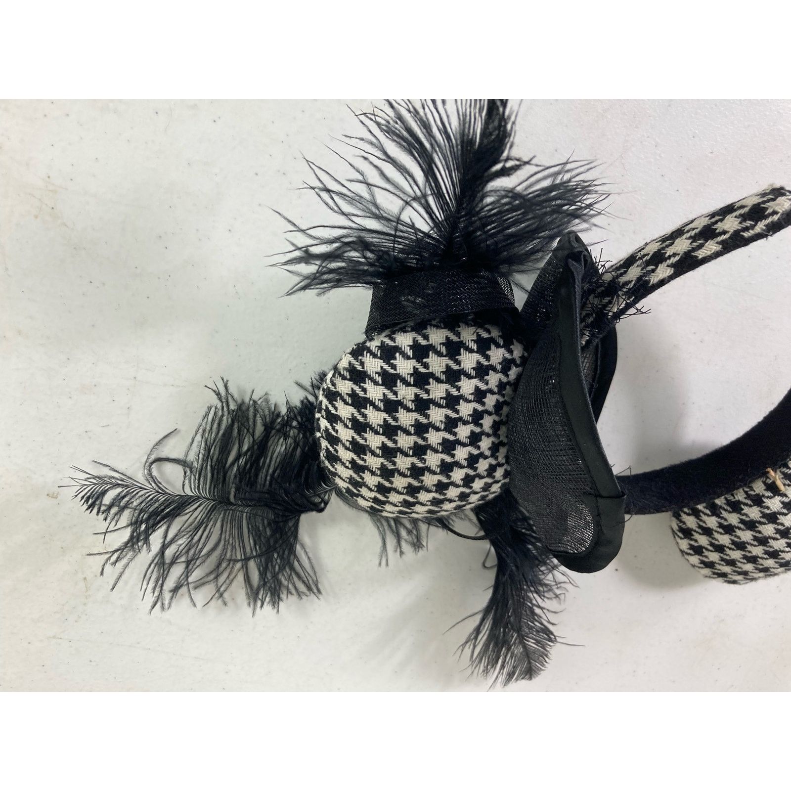 Disney Houndstooth Mickey Ears Black White Disney Parks DAMAGED Size ONE SIZE - 10 Thumbnail