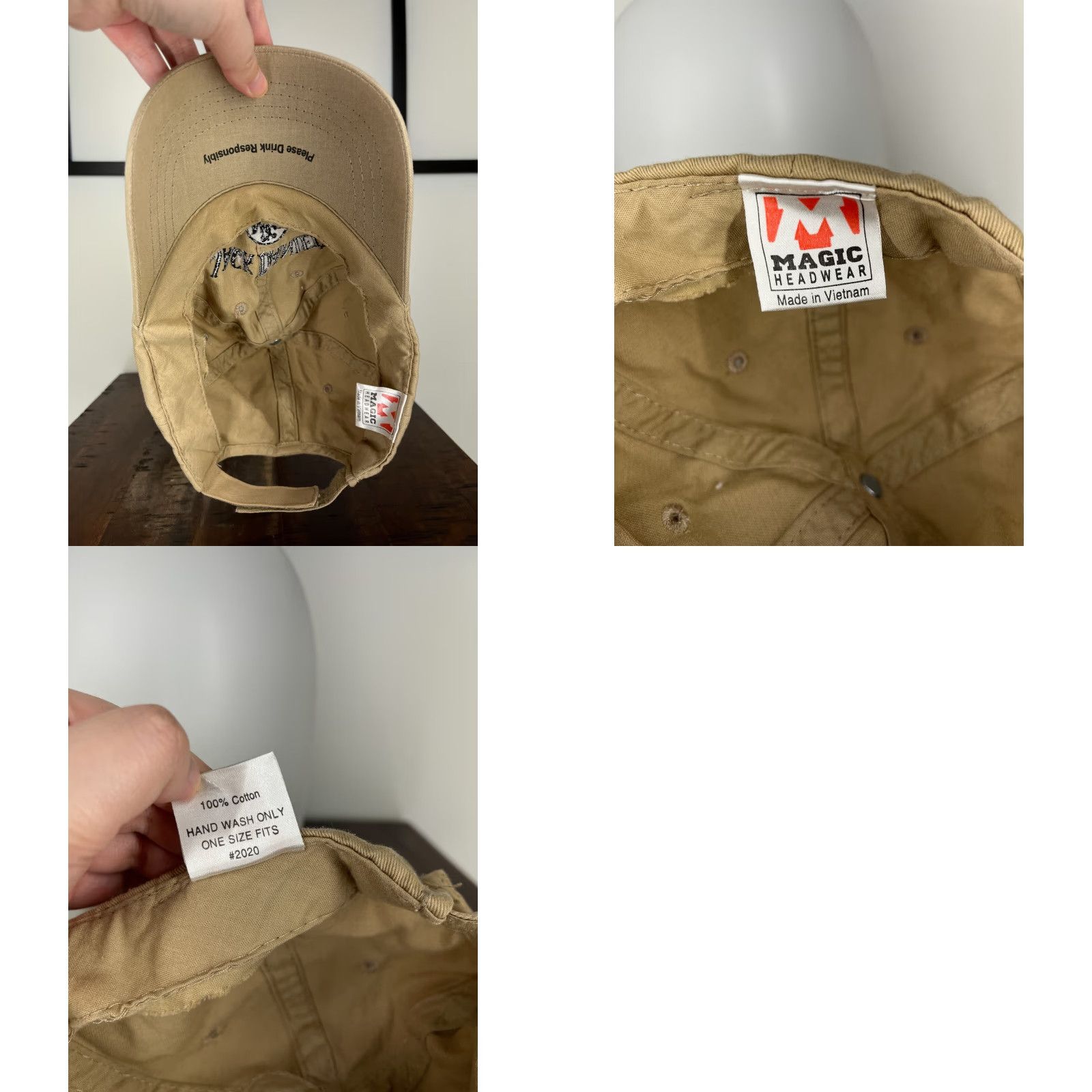 Vintage Jack Daniel's No7 Hat Adult One Size Beige Embroidered Cotton Strap Back Cap Size ONE SIZE - 9 Thumbnail