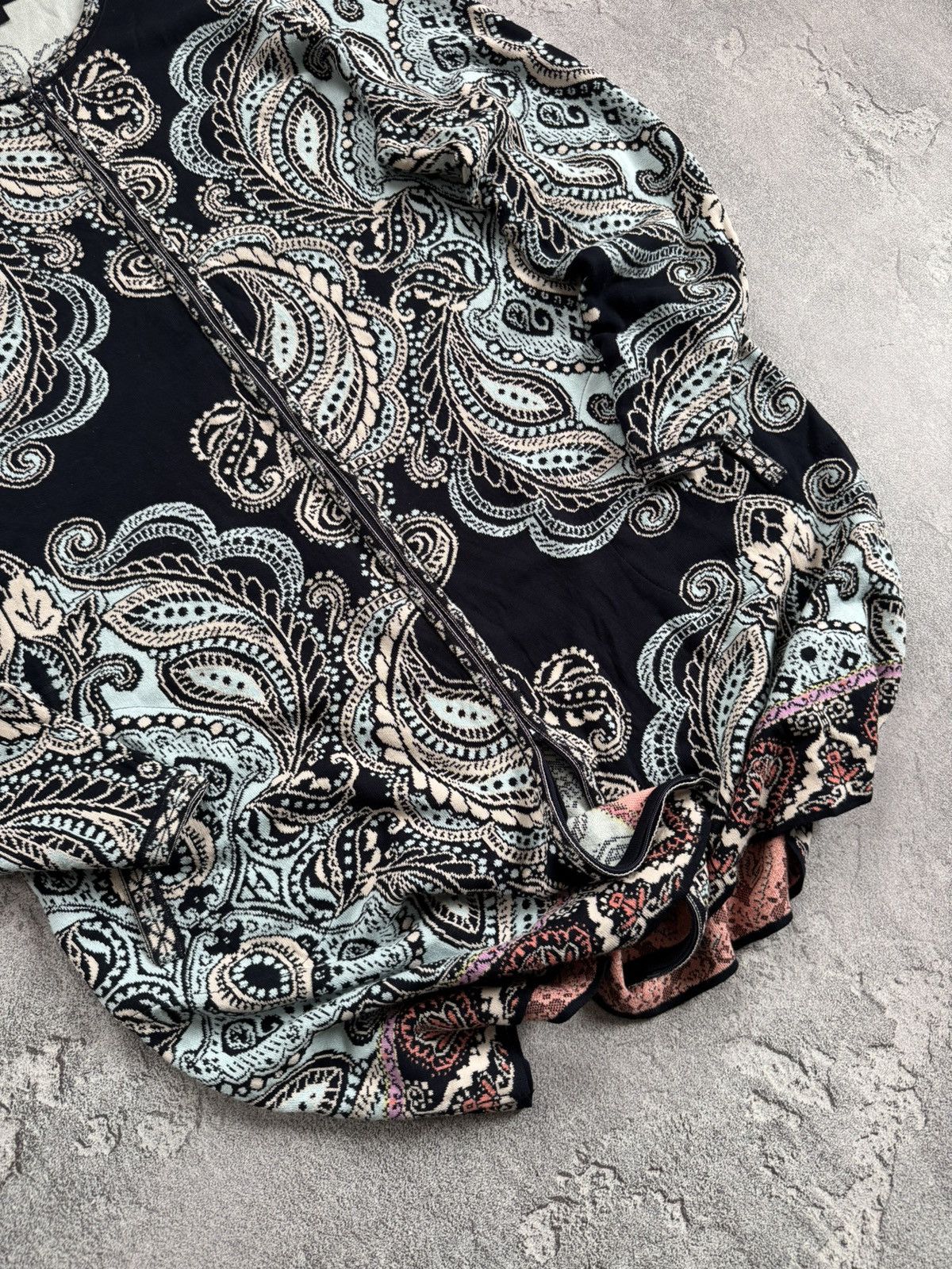 Dale Of Norway × Designer × Moods of Norway Ivko 46size all printed flowers 🌹 Cardigan long sweater zip Size 3XL / US 20-22 - 3 Thumbnail