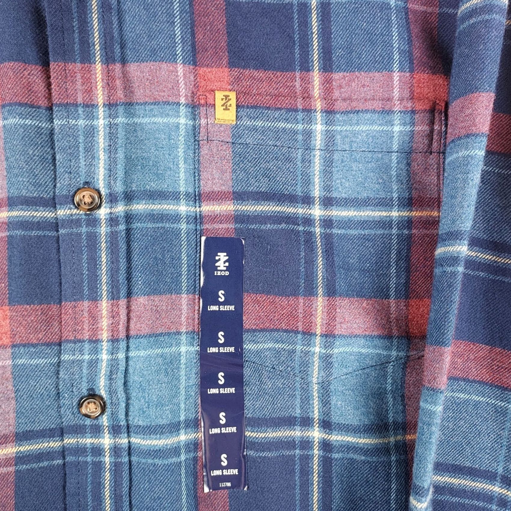 Izod VINTAGE IZOD Men’s Plaid Flannel Shirt Small Blue Red Button-Down Long Sleeve NWT Size US S / EU 44-46 / 1 - 2 Thumbnail