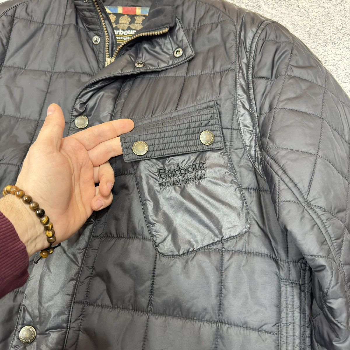 Barbour × Designer Barbour International Mens Black Quilted Jacket L size Size US L / EU 52-54 / 3 - 5 Thumbnail