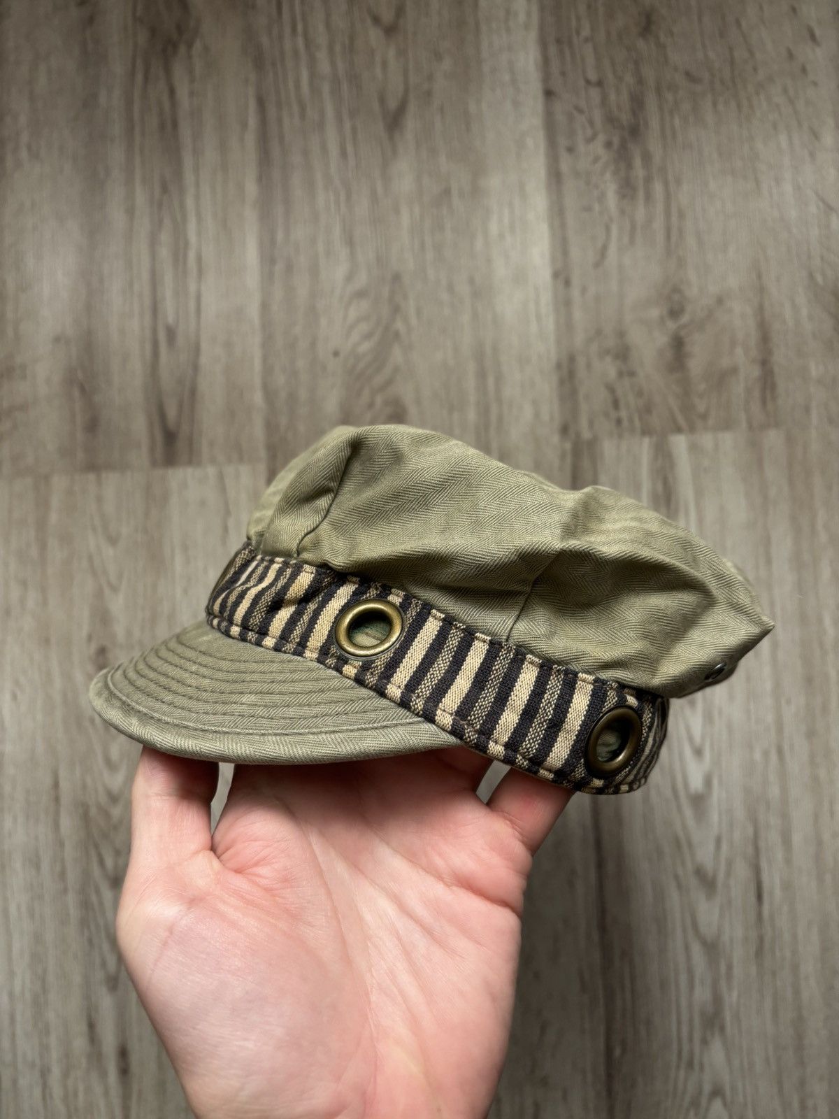 Denim & Supply Ralph Lauren Denim Supply Ralph Lauren Work Cap Khaki Cotton Stripe Band Size ONE SIZE - 5 Thumbnail