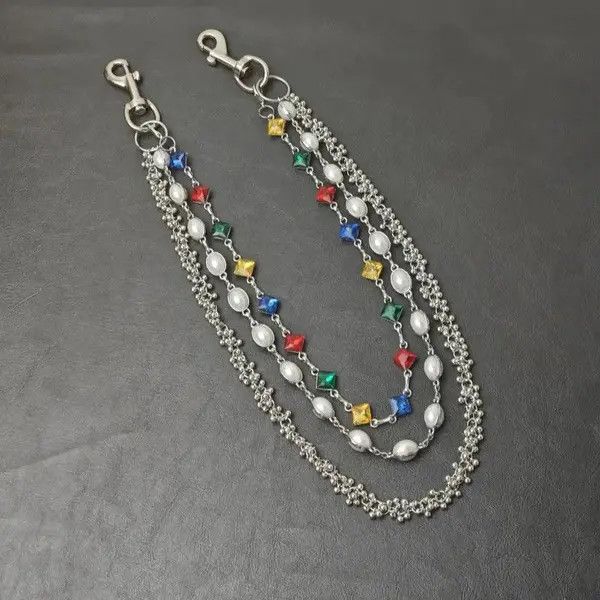 VIBE Delicate Color Rhinestone 3 Layers Pearl Pants Chain Size ONE SIZE - 5 Thumbnail