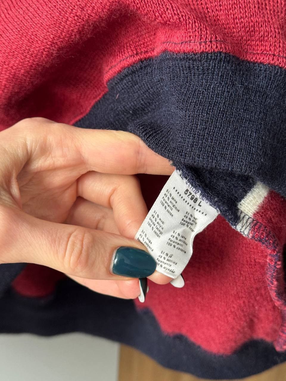 Lacoste Vintage Lacoste Wool Knit Polo Sweater Rugby Striped 90s Size US L / EU 52-54 / 3 - 7 Thumbnail