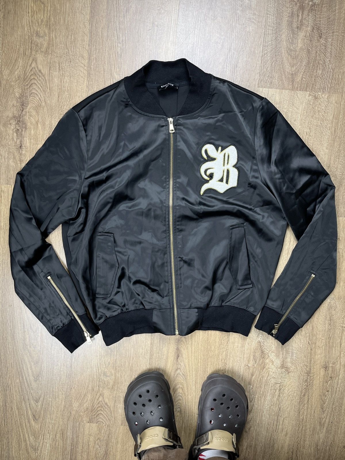 Bebe × Japanese Brand ➕ bebe y2k style black glam nylon bomber jacket harajuku Size L / US 10 / IT 46 - 2 Thumbnail