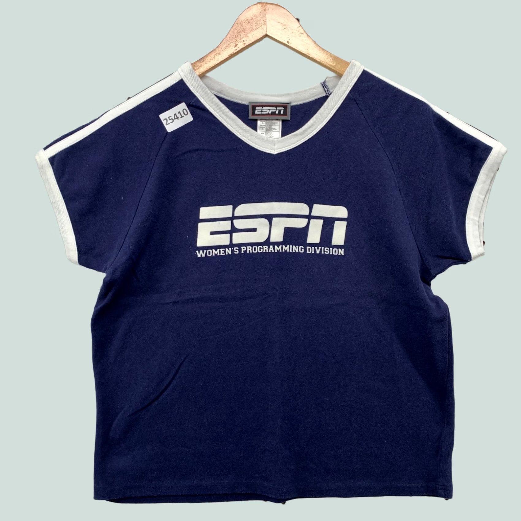 Spell VINTAGE ESPN Shirt Womens L Blue Whit Spell Out Ladies Top 5x22 Size L / US 10 / IT 46 - 1 Thumbnail