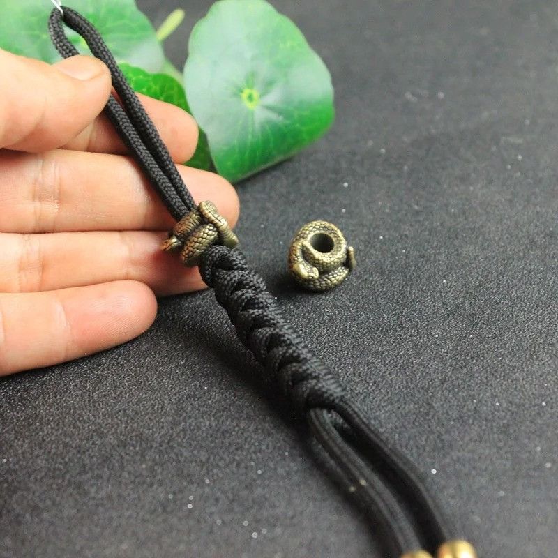 Handmade 3Pcs Rattlesnake Knife Beads Paracord Bead Zipper Umbrella Size ONE SIZE - 5 Thumbnail