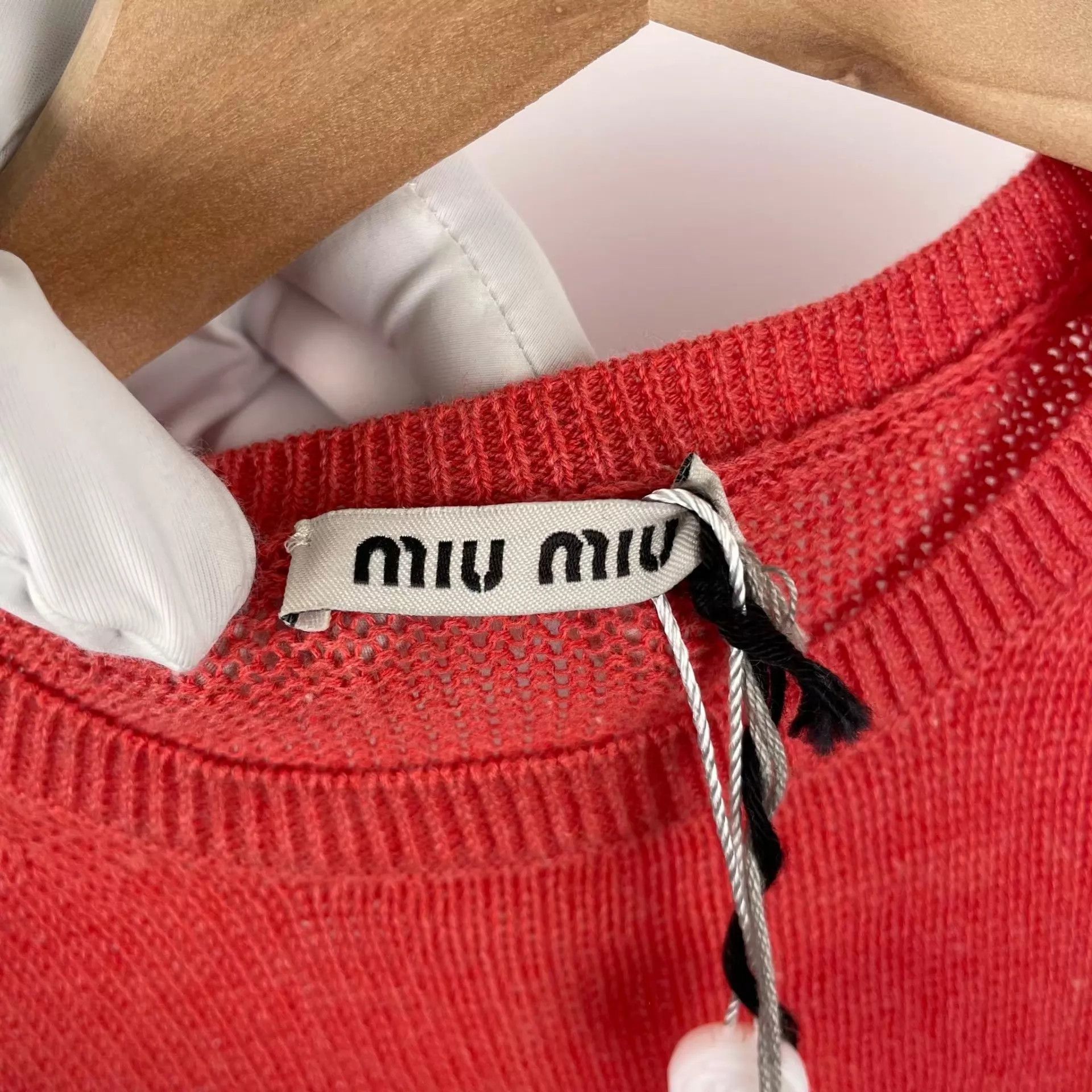 Miu Miu MIU MIU Women's Ruffled Sleeve Knit Top - New Size XS / US 0-2 / IT 36-38 - 5 Thumbnail