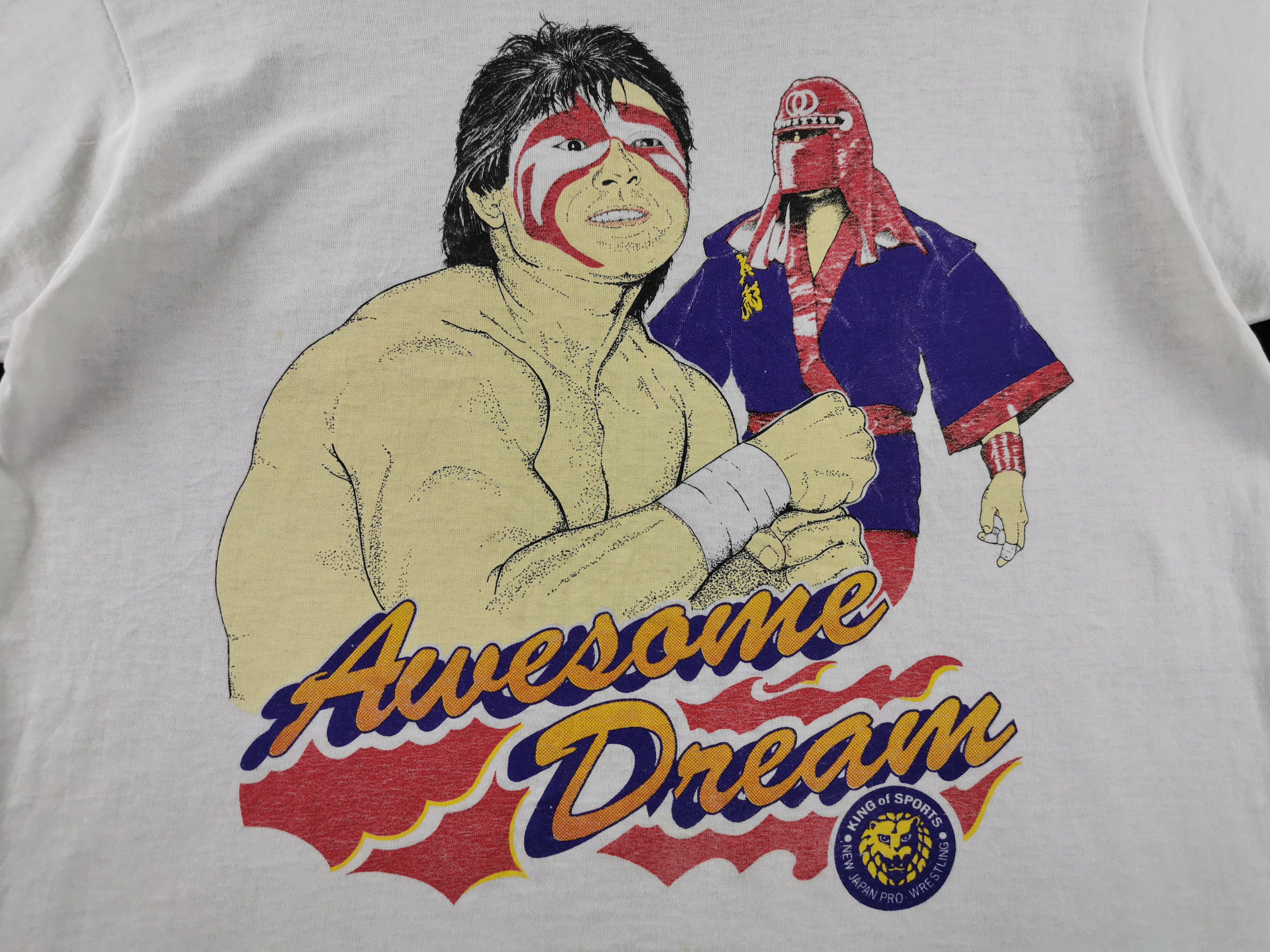 Vintage Distressed Vintage 80's Great Muta Awesome Dream NJPW Tee Size US M / EU 48-50 / 2 - 4 Thumbnail