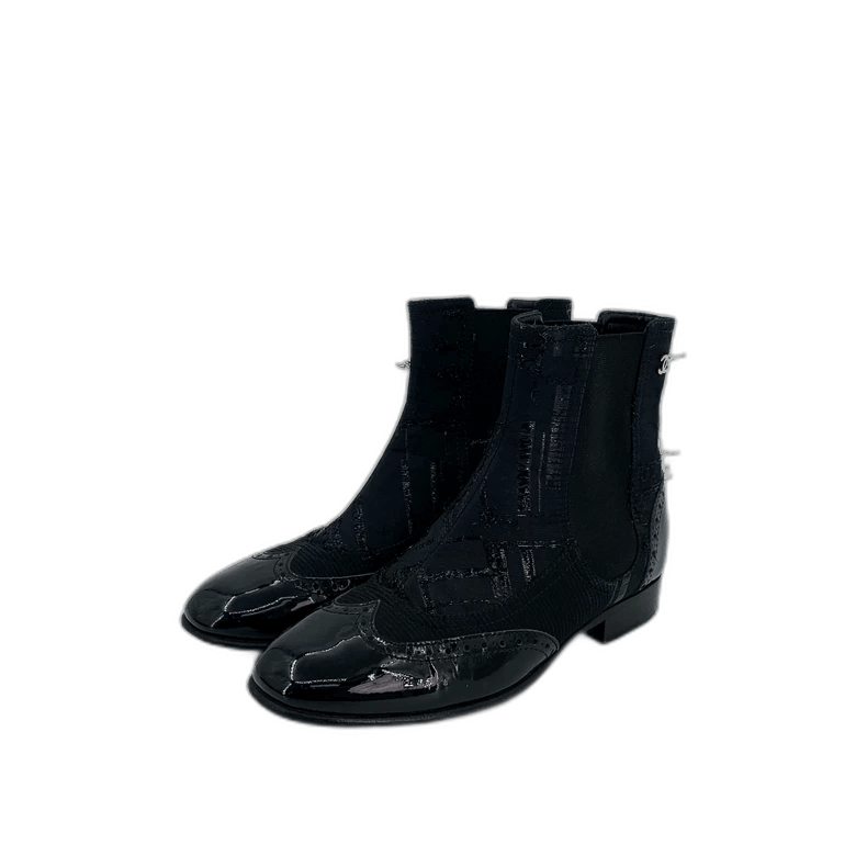 Chanel Black Woven Chelsea Boots from Chanel -2505 Size US 7.5 / EU 40-41 - 1 Thumbnail
