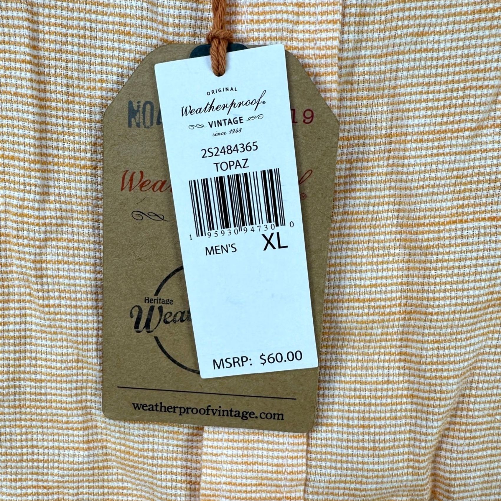 Weatherproof Weatherproof Vintage Linen Blend Shirt Button Down Mens XL Orange Pocket NEW Size US XL / EU 56 / 4 - 7 Thumbnail