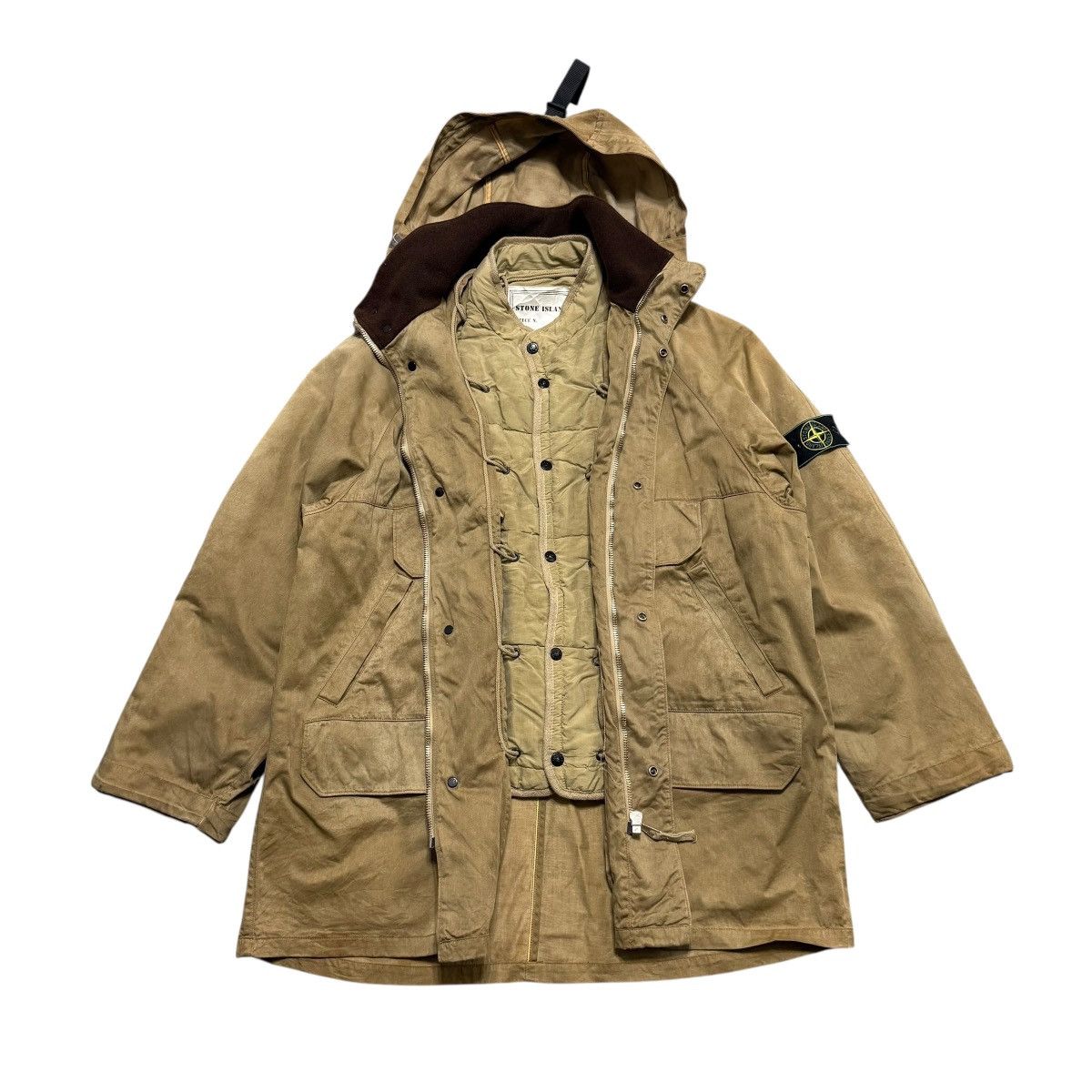 Stone Island Vintage 1994 Stone Island Raso Gommato Hooded Jacket Size US L / EU 52-54 / 3 - 9 Thumbnail