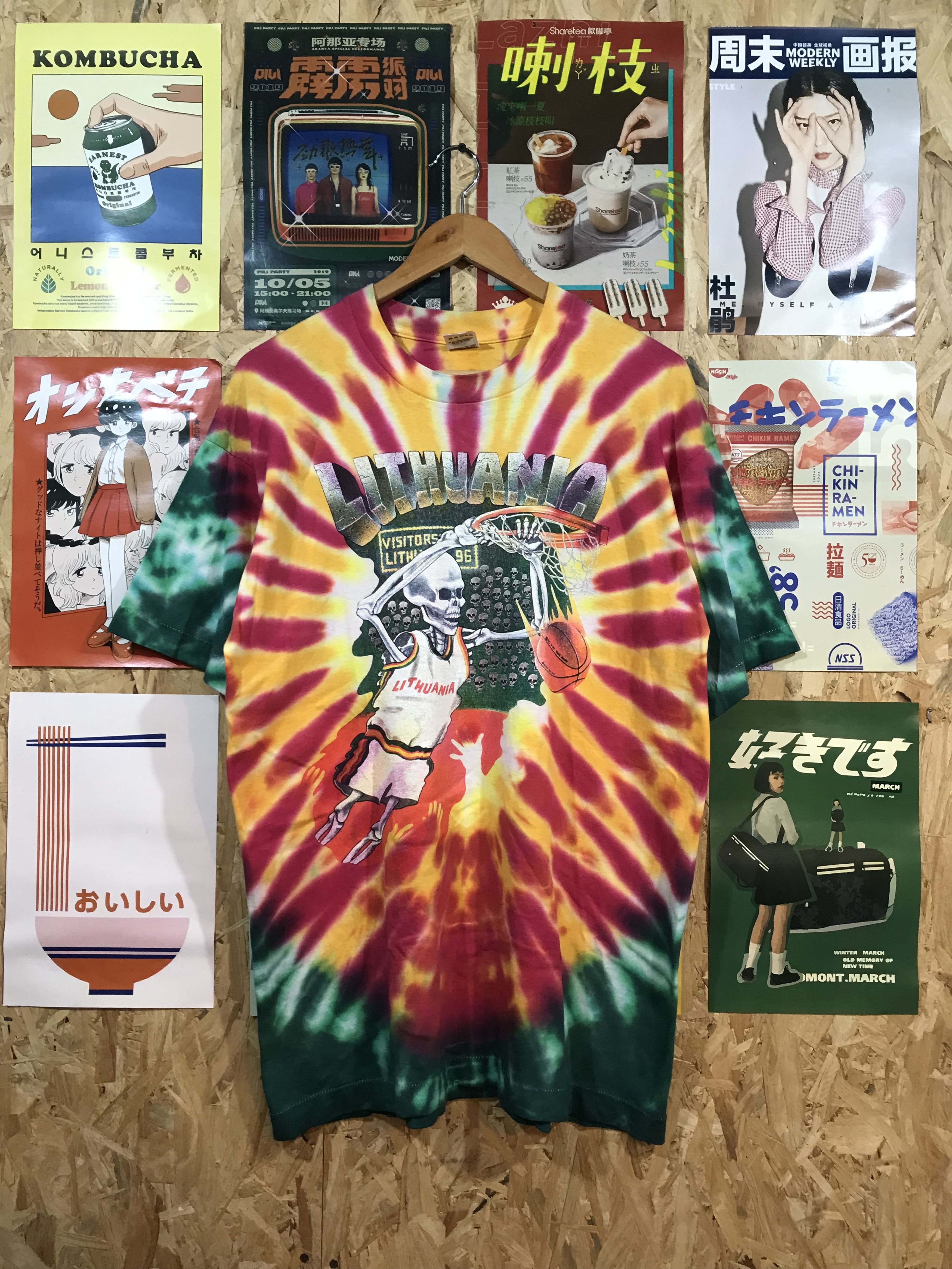 Fruit Of The Loom Vintage Lithuania Fruit Of The Loom Tye Dye Tee Size US L / EU 52-54 / 3 - 1 Thumbnail