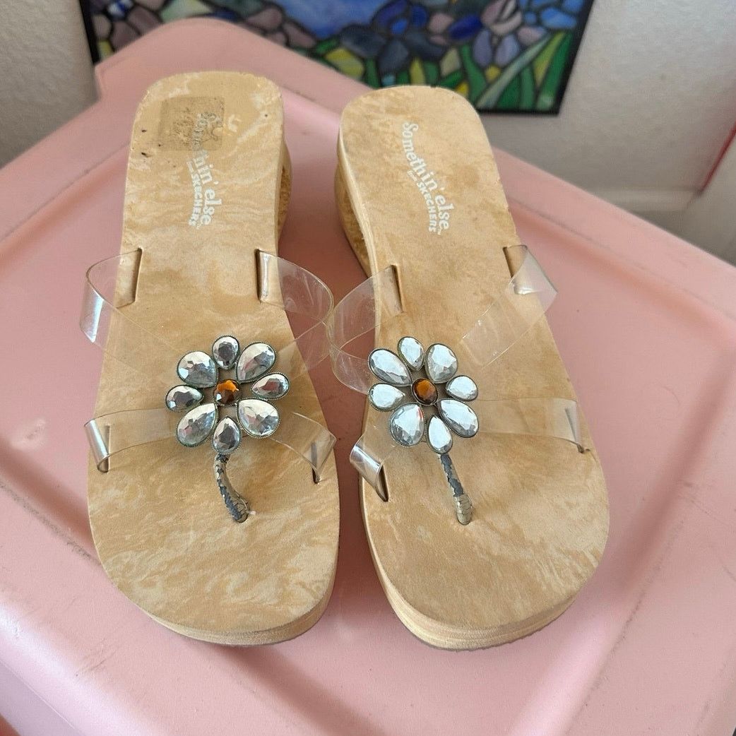 Other sketchers cork open toed platform heels sandals shoes Size US 7 / IT 37 - 2 Thumbnail