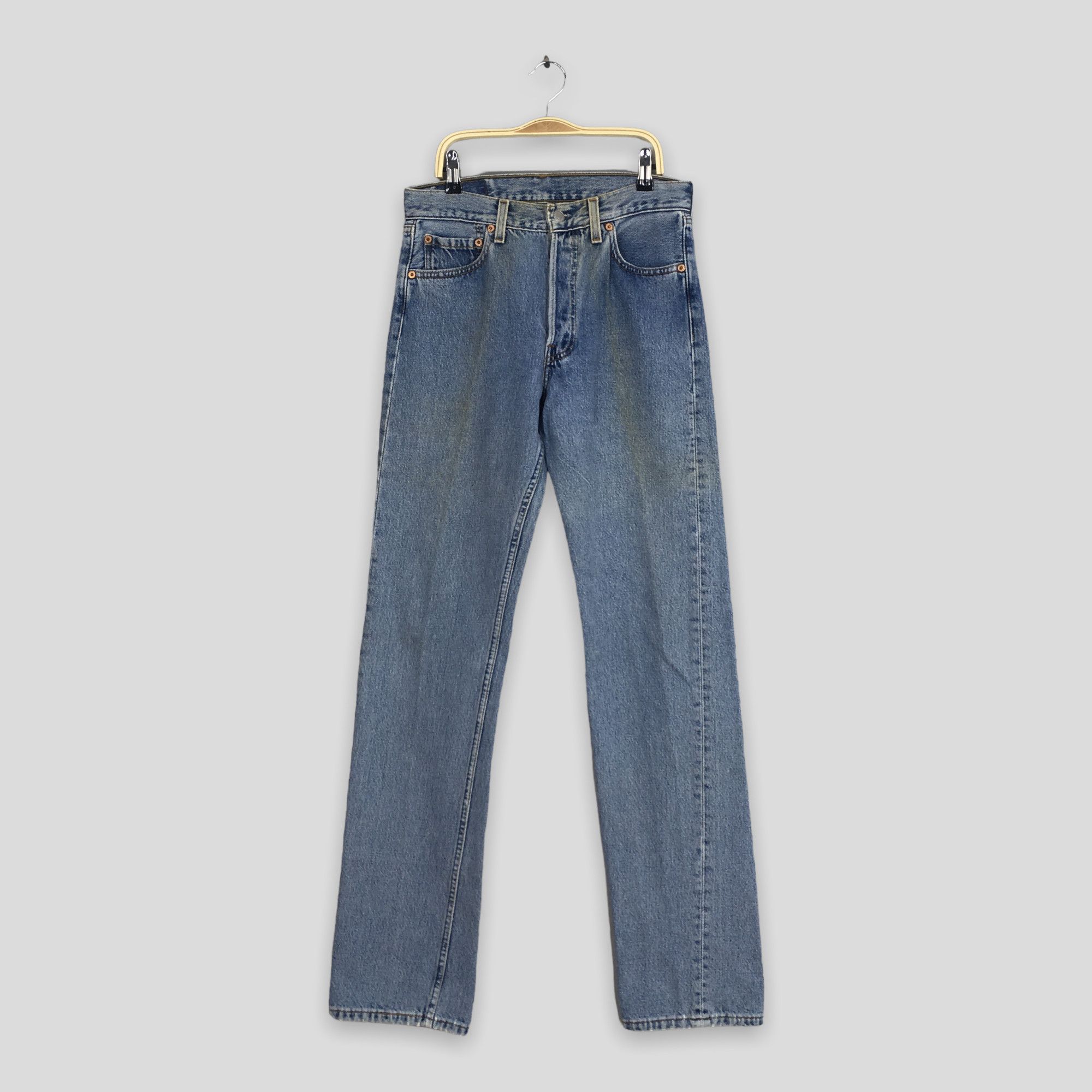 image of Jean x Levis Size 28X34 Vintage 90's Levi's 501 Faded Blue Denim Lightwash, Men's
