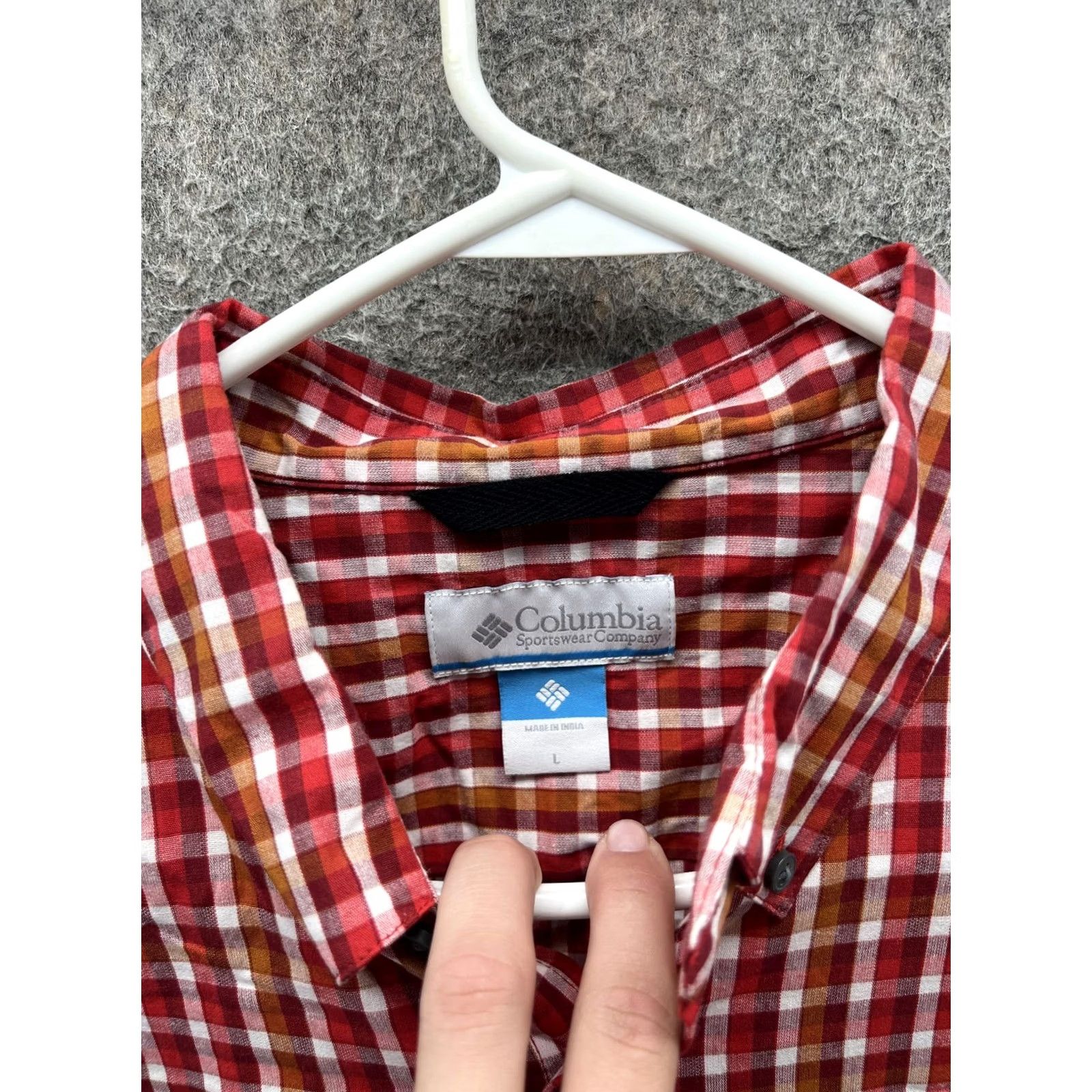 Vintage Columbia Shirt Mens Large Red Check Long Sleeve Button Front Casual Woven Size US L / EU 52-54 / 3 - 2 Thumbnail