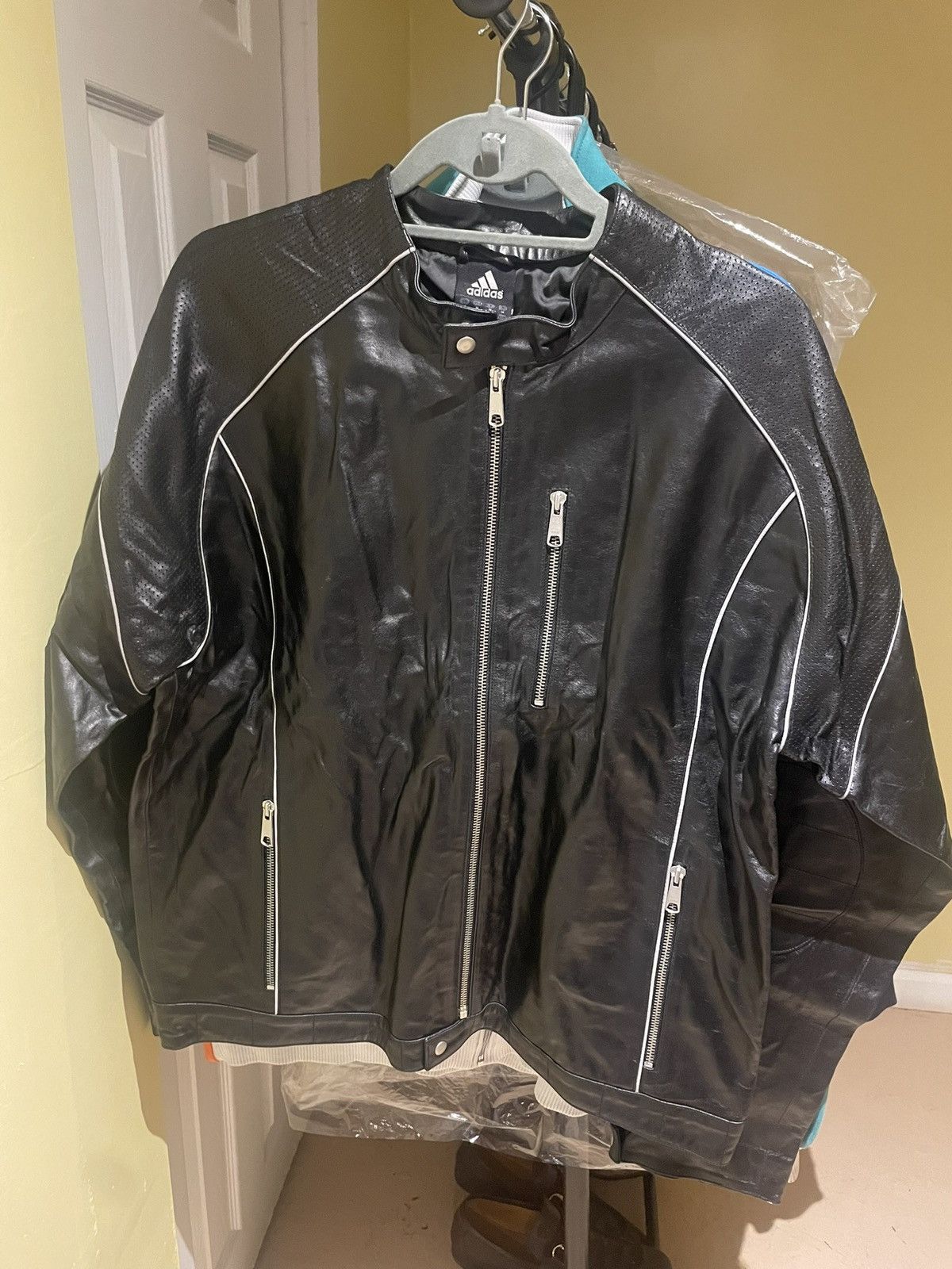 Adidas Adidas Leather Remix Motjacket Size US M / EU 48-50 / 2 - 1 Thumbnail