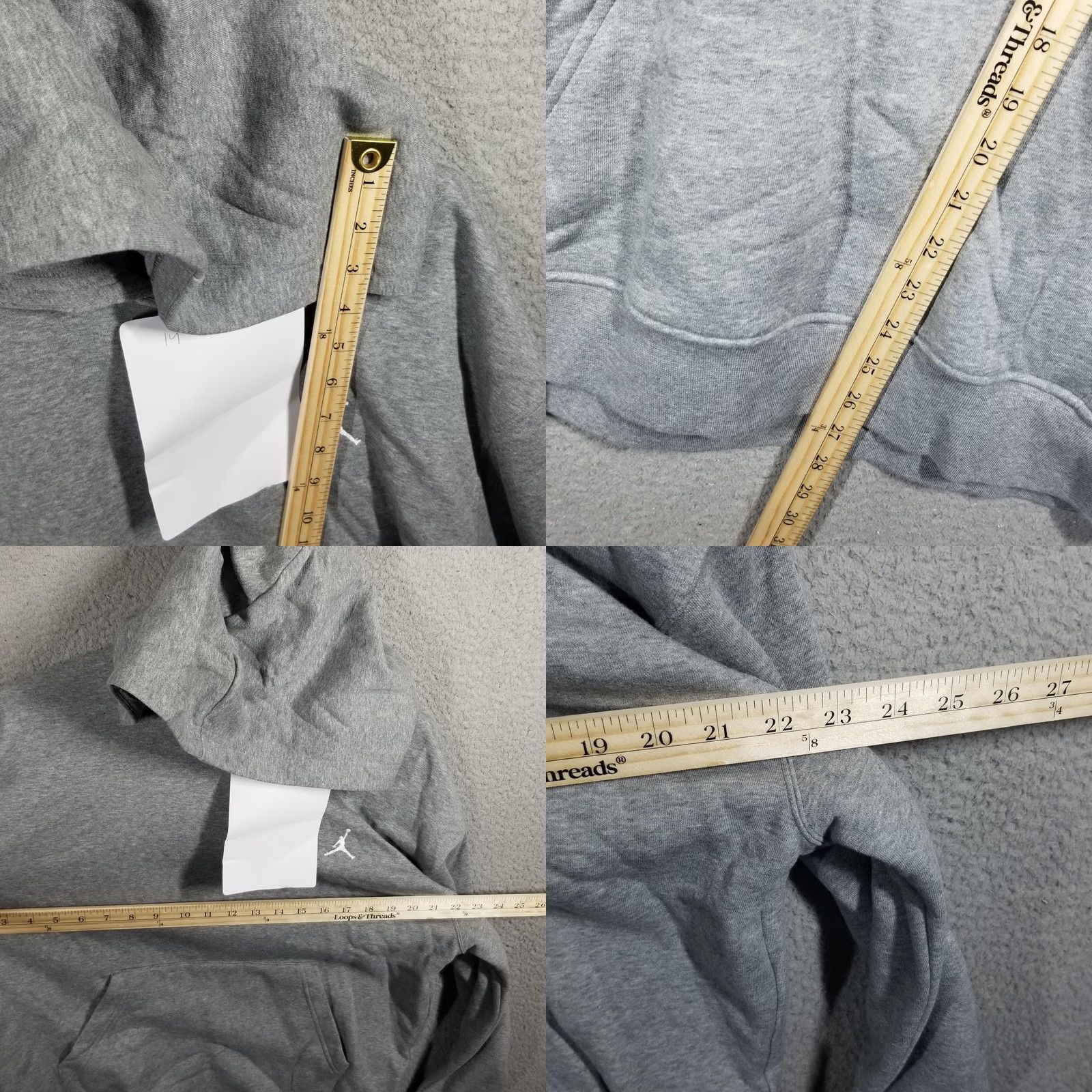 Jordan Brand Nike Jordan Brooklyn Fleece Hoodie Gray M Mens Pullover Hooded Kangaroo Pocket Embroidered Logo Size US M / EU 48-50 / 2 - 8 Thumbnail