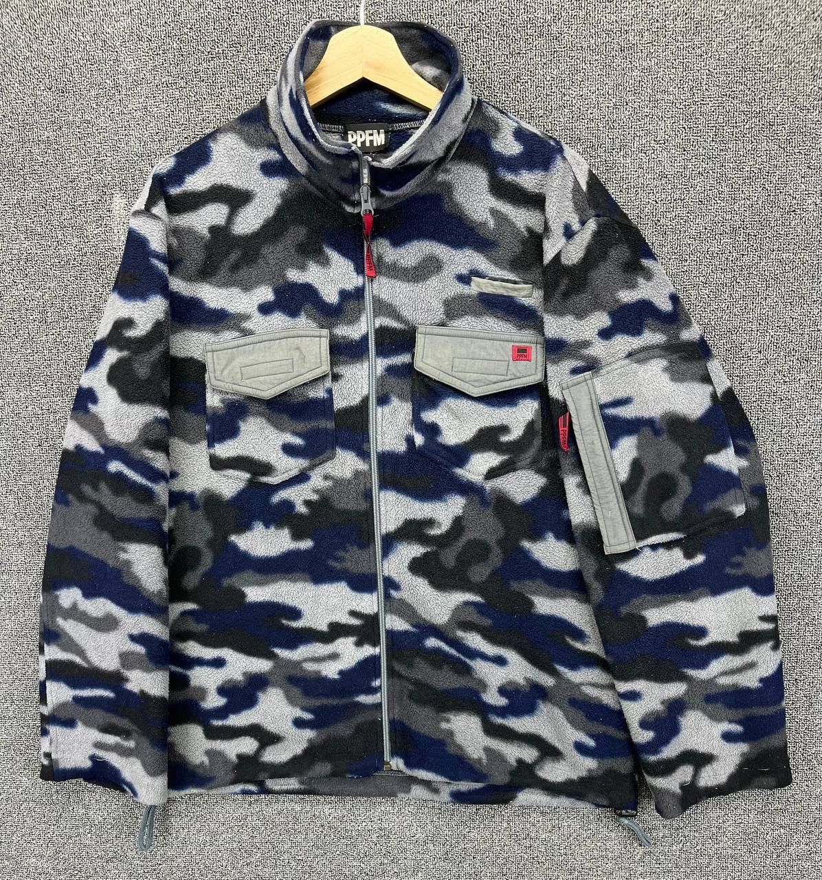 PPFM Vintage PPFM Military Camo Fleece Zip Up Punk Jacket Size US L / EU 52-54 / 3 - 1 Thumbnail