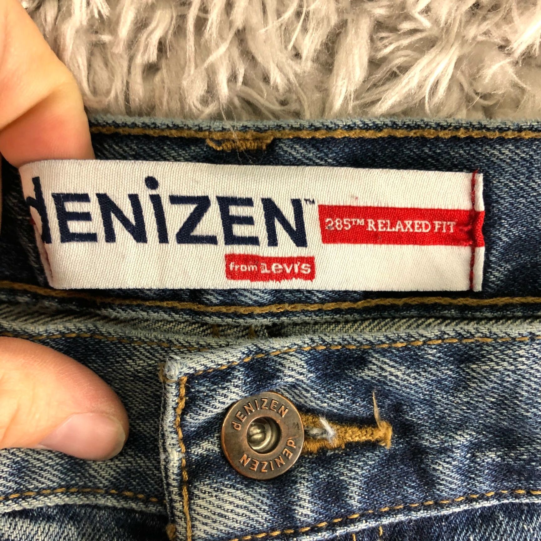 Denizen DENIZEN 285 Relaxed Fit Mens Size 40x30 Mid Rise Straight Leg Blue Denim Jeans Size US 40 / EU 56 - 7 Thumbnail