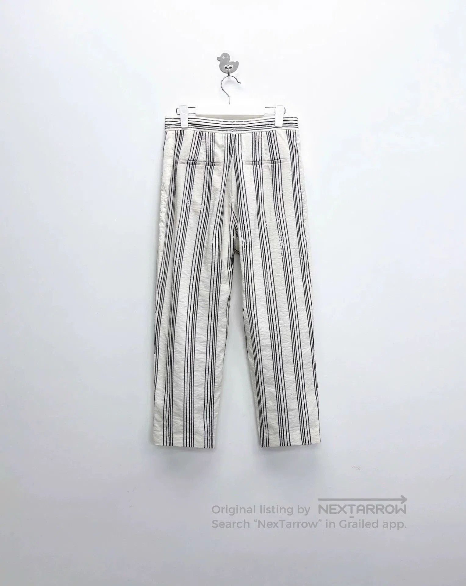 Brunello Cucinelli brunello cucinelli ivory striped casual pants. Size US 42 / EU 58 - 2 Thumbnail