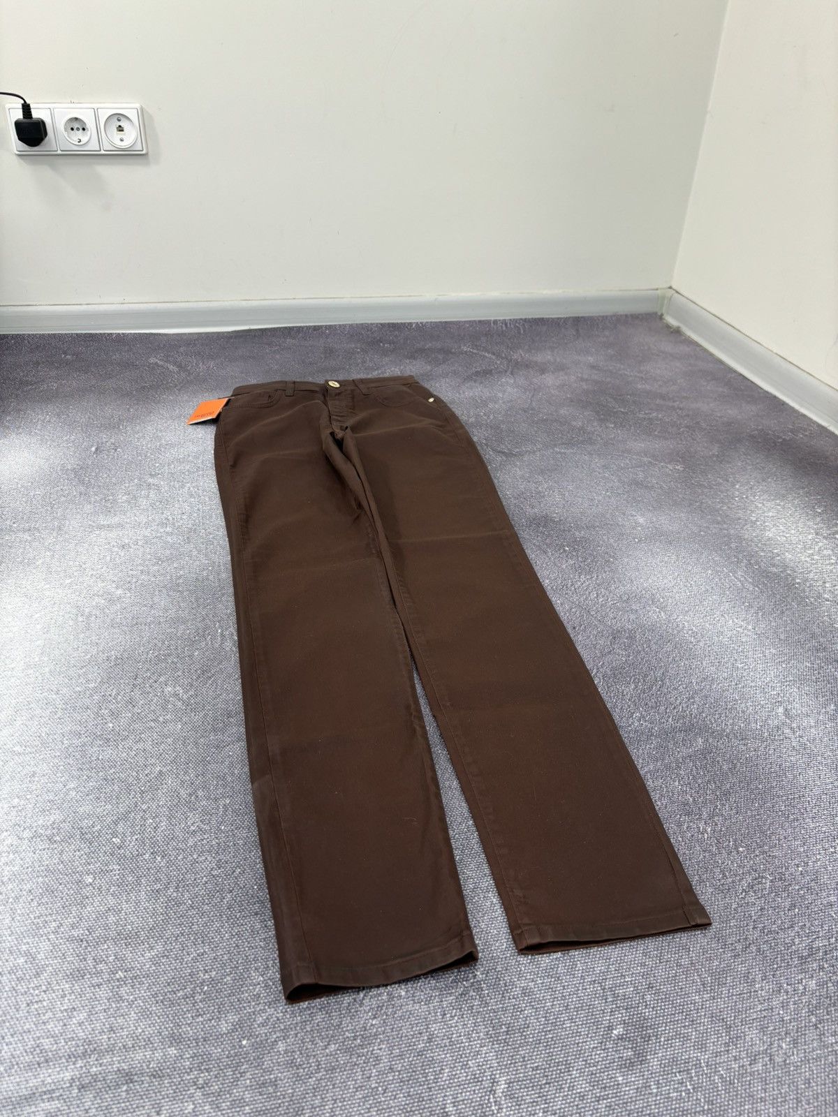 Trussardi Trussardi Women’s NWT Satin Brown Luxury Skinny Pants Jeans Size 25" / US 0 / IT 36 - 3 Thumbnail