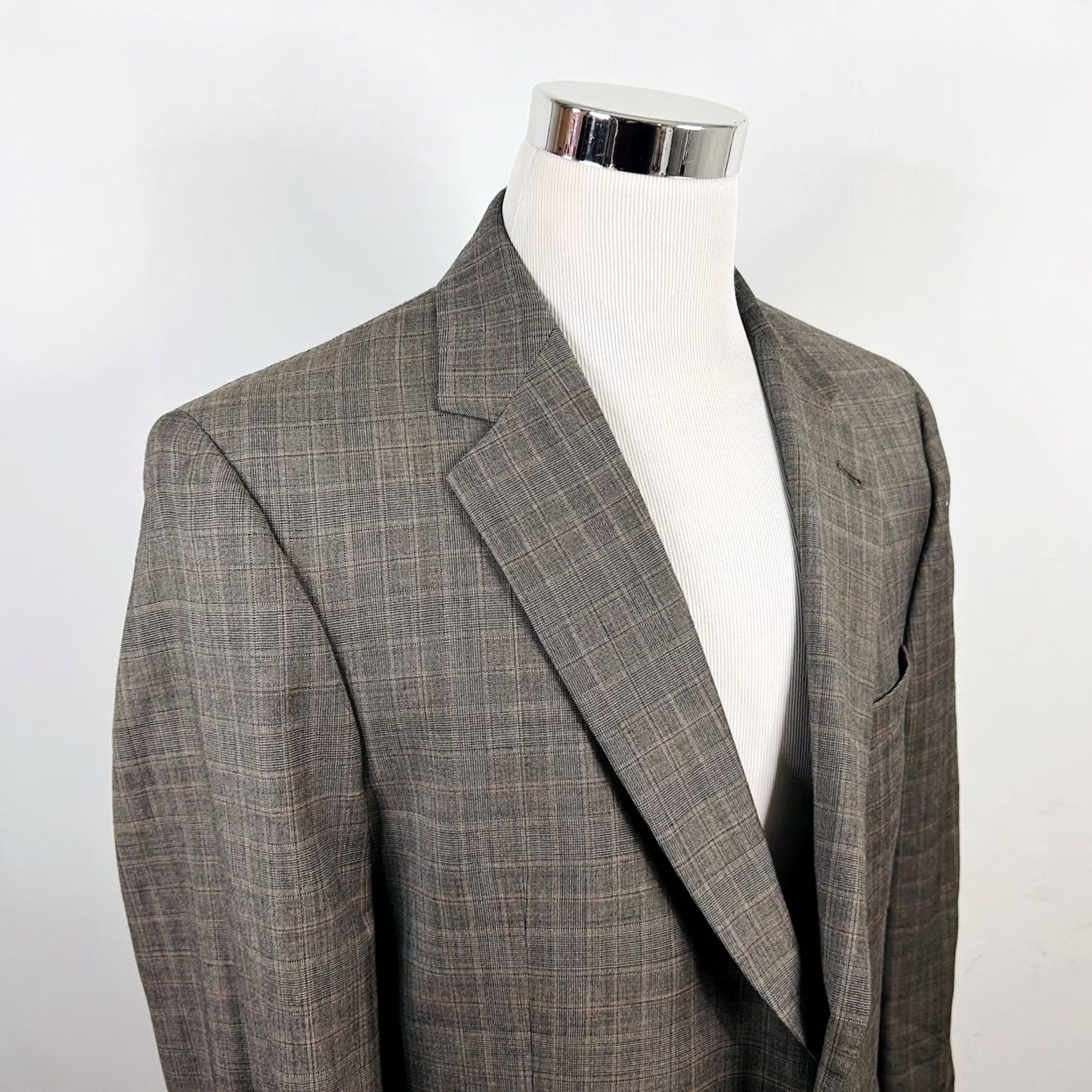 Jos. A. Bank Jos A Bank Sport Coat 44R Brown Glen Plaid Two-Button Lined Vented Wool Jacket/Coat Mens Size US XS / EU 42 / 0 - 2 Thumbnail