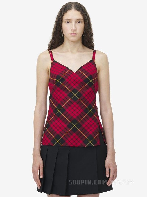 Alexander McQueen o1srvl11e0326 MacQueen Tartan Low Back Тop in Multicolor Size S / US 4 / IT 40 - 2 Thumbnail