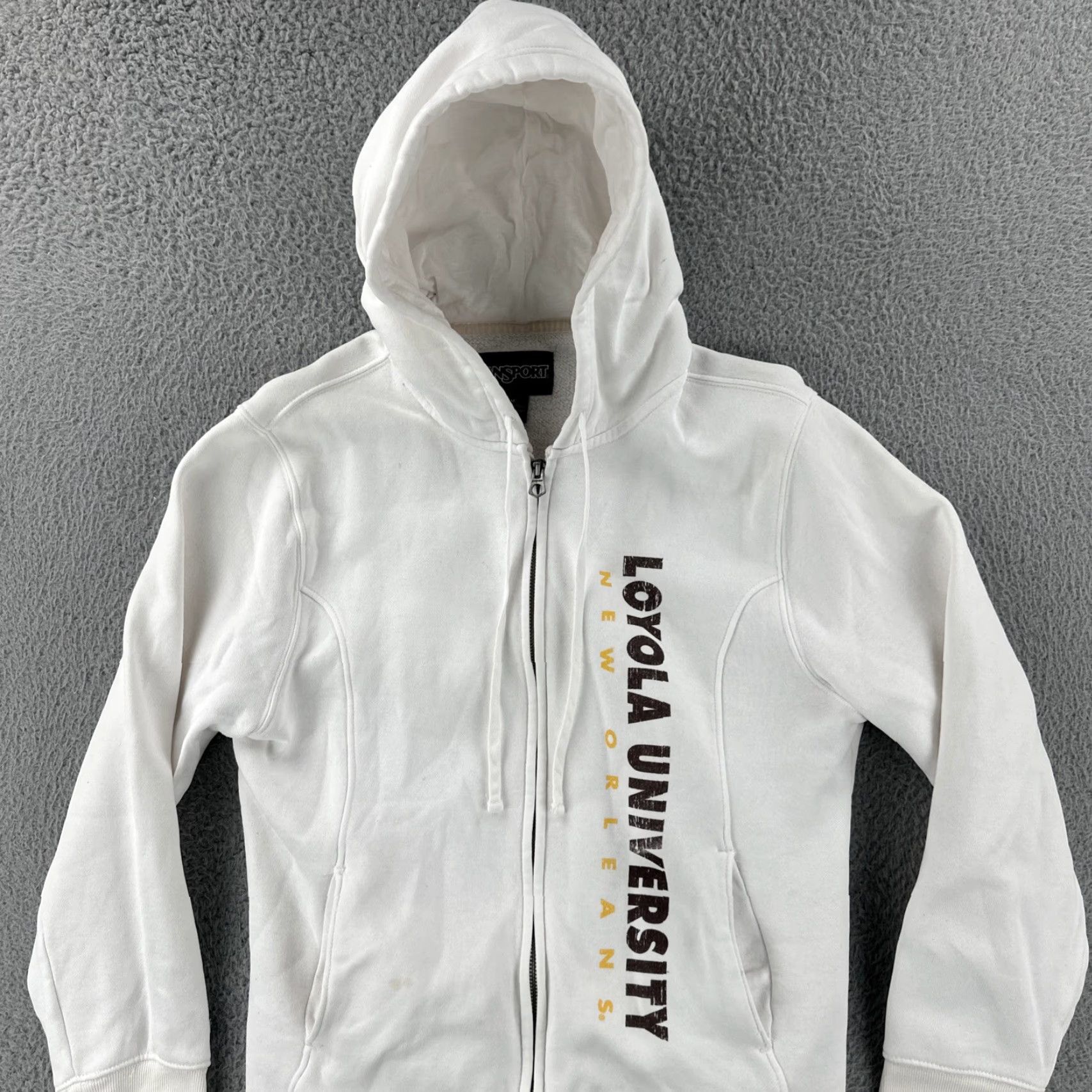 Jansport VINTAGE JanSport White Hoodie Loyola University New Orleans Y2K Full Zip Hooded Mens M Regular Shirt (Hoodie) Size US M / EU 48-50 / 2 - 5 Thumbnail