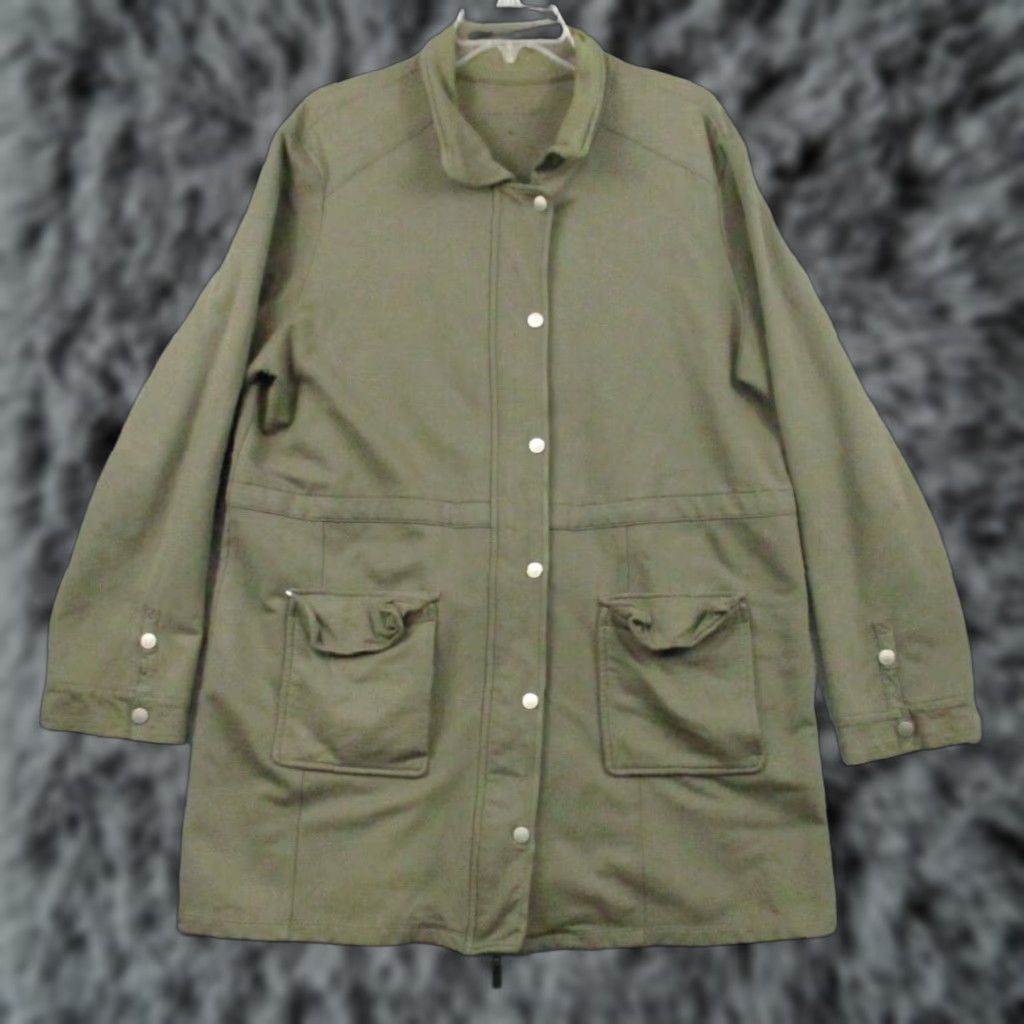 Vintage NEON BUDDHA Women XL Button Front Sweatshirt Jacket Green Size XL / US 12-14 / IT 48-50 - 1 Thumbnail