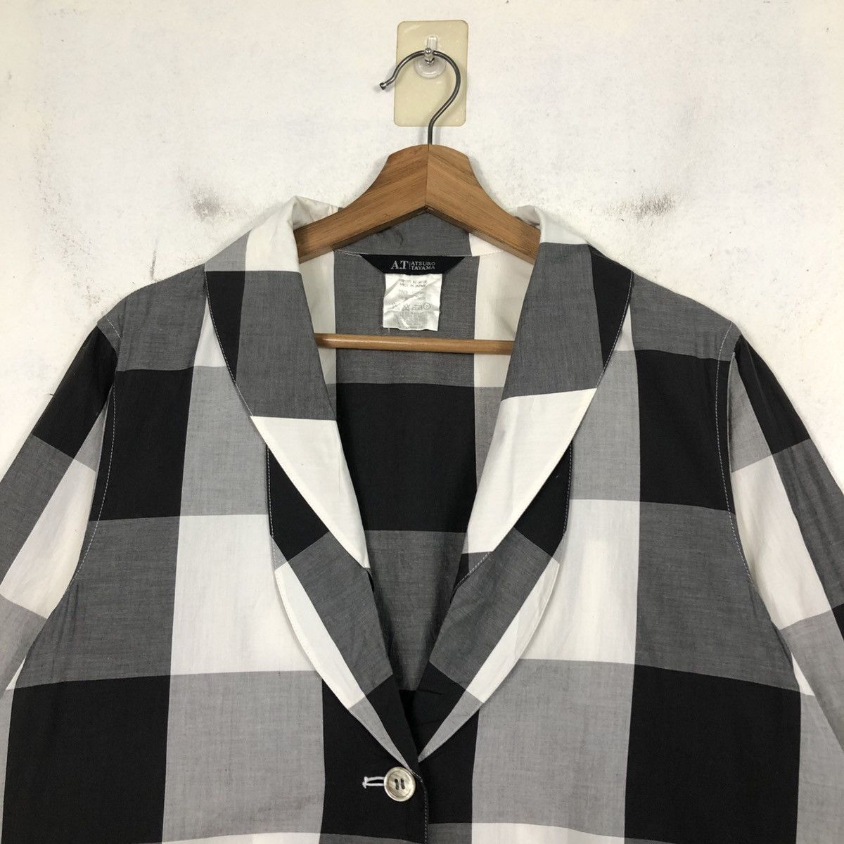 Yohji Yamamoto 📌Oversized Jacket Button Atsuro Tayama Tartan Design Size US M / EU 48-50 / 2 - 11 Thumbnail