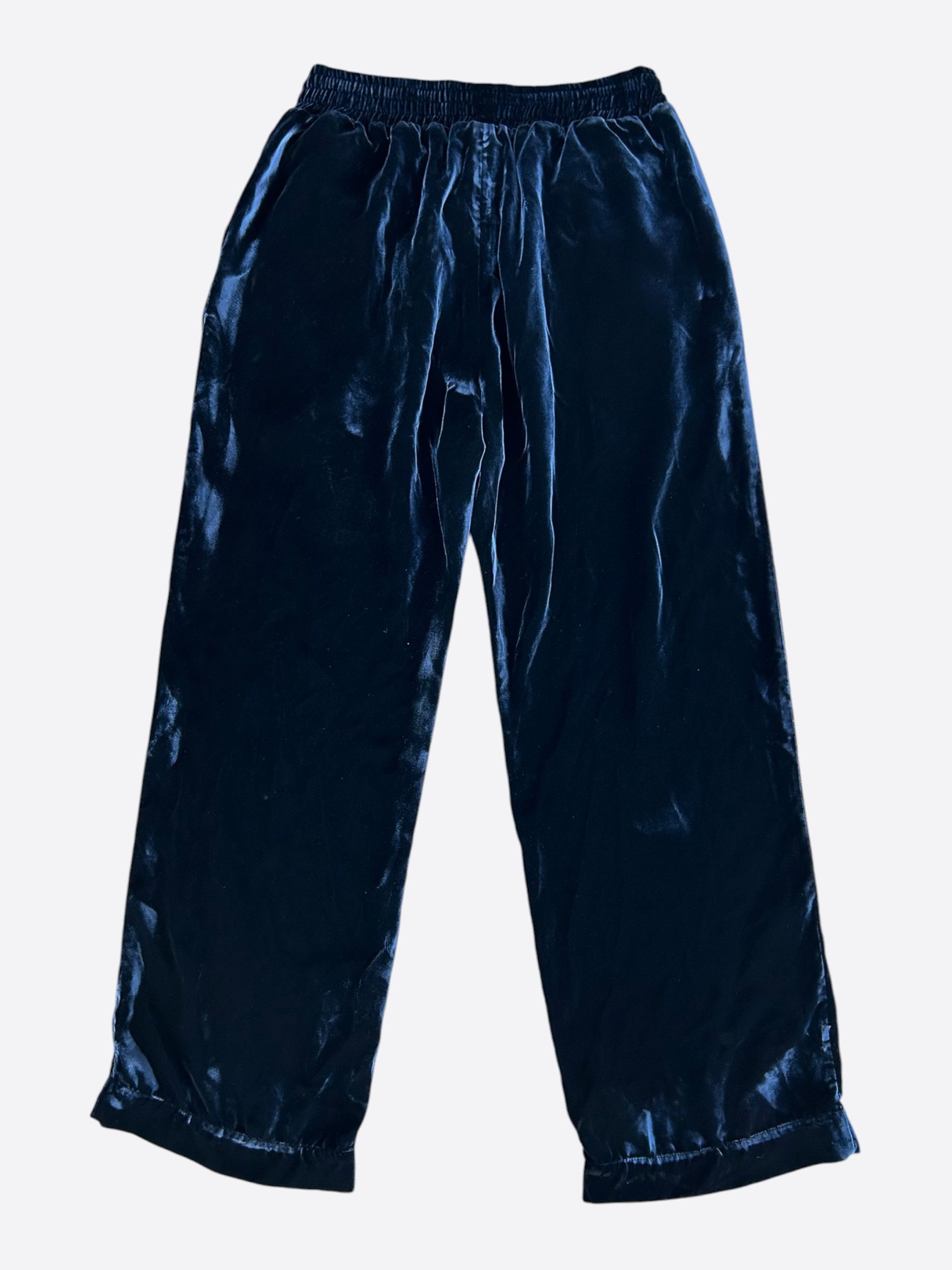 Chrome Hearts Navy & White Embroidered Logo Velour Track Pants Size US 32 / EU 48 - 2 Thumbnail