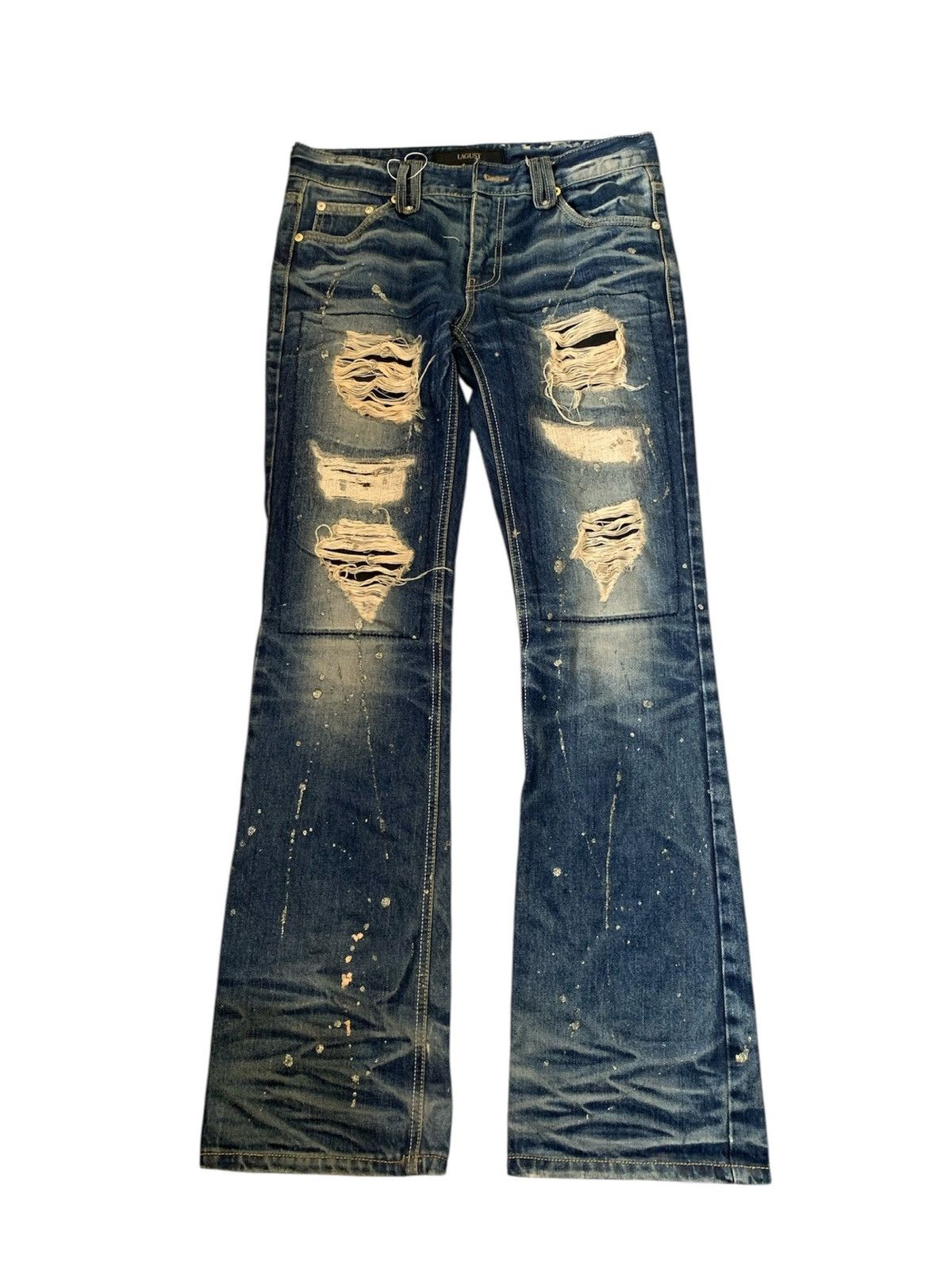If Six Was Nine 🐍 LAGUST Distressed Flared Denim - If Six Was Nine LGB Style Size US 32 / EU 48 - 1 Thumbnail