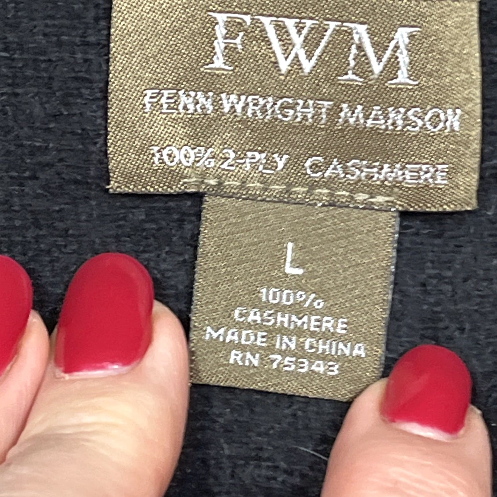Vintage Fenn Wright Manson Cardigan Sweater Open Front Cowl Neck Black L Womens Cashmere Size L / US 10 / IT 46 - 2 Thumbnail