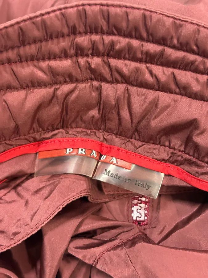 Prada SS2000 Prada Bordeaux Padded Quilted Knee Patch Pants Nylon Size 25" / US 0 / IT 36 - 9 Thumbnail