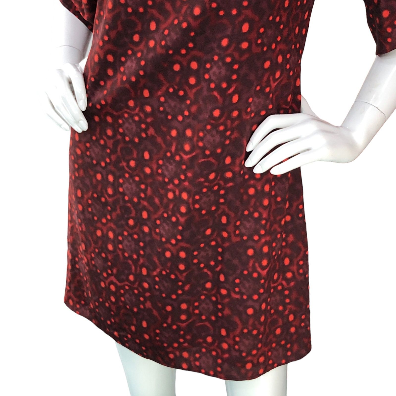 Alice + Olivia Alice + Olivia A+O Size S Shift Dress Kaleidoscope Silk Red Size S / US 4 / IT 40 - 3 Thumbnail