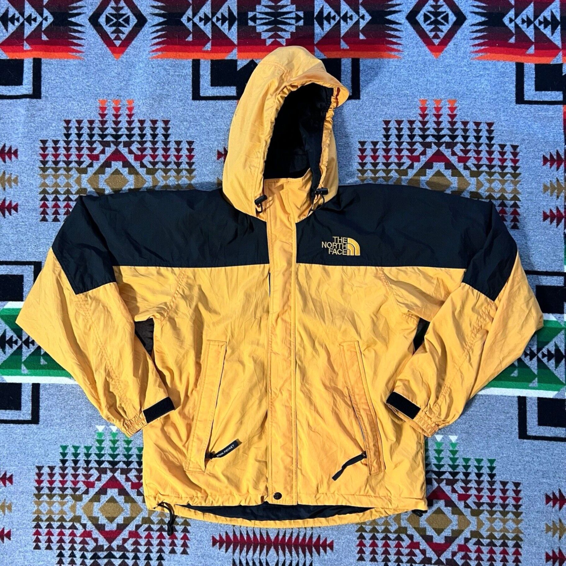 The North Face The North Face Parka Jacket Men s Size Small Vintage Yellow Black Snap EUC C7 Grailed