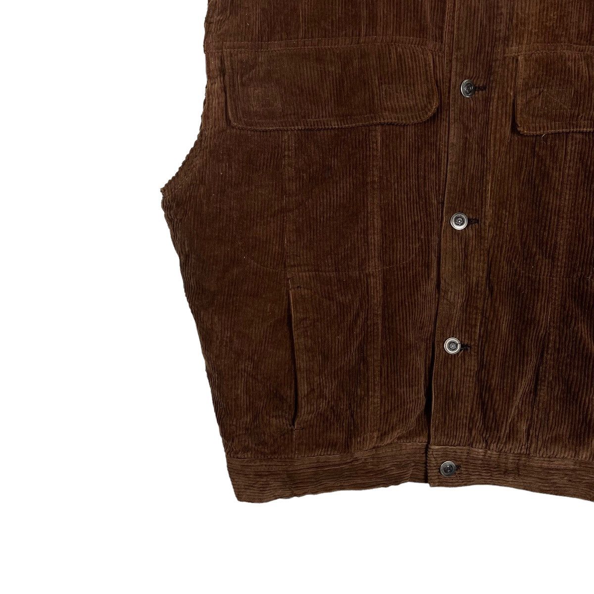 Japanese Brand 🔥 TEN CARAT CORDUROY SLEEVE LESS TANK TOP JACKET Size US L / EU 52-54 / 3 - 4 Thumbnail