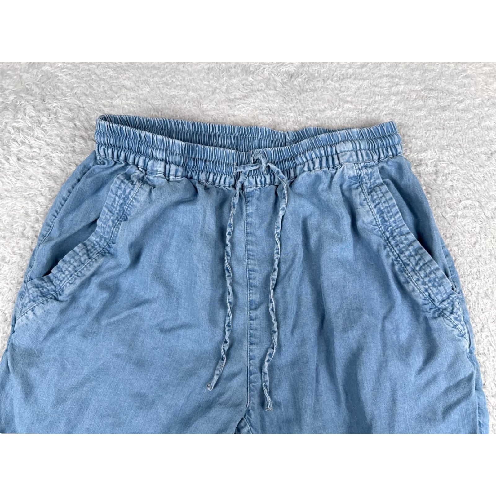 Vintage Love Tree Pants Women Small Blue Tapered Cargo Jogger Elastic Tencel 28x25 Size 28" / US 6 / IT 42 - 4 Thumbnail