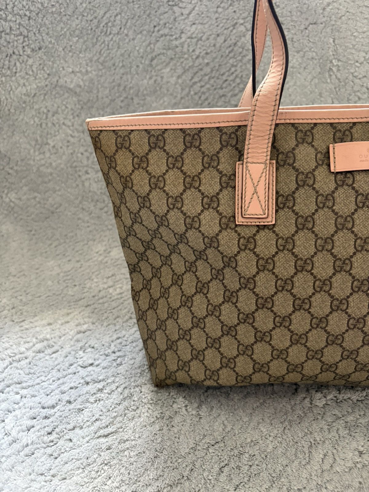 Gucci Sac a main gucci cabas en toile GG beige cuir rose Size ONE SIZE - 2 Thumbnail