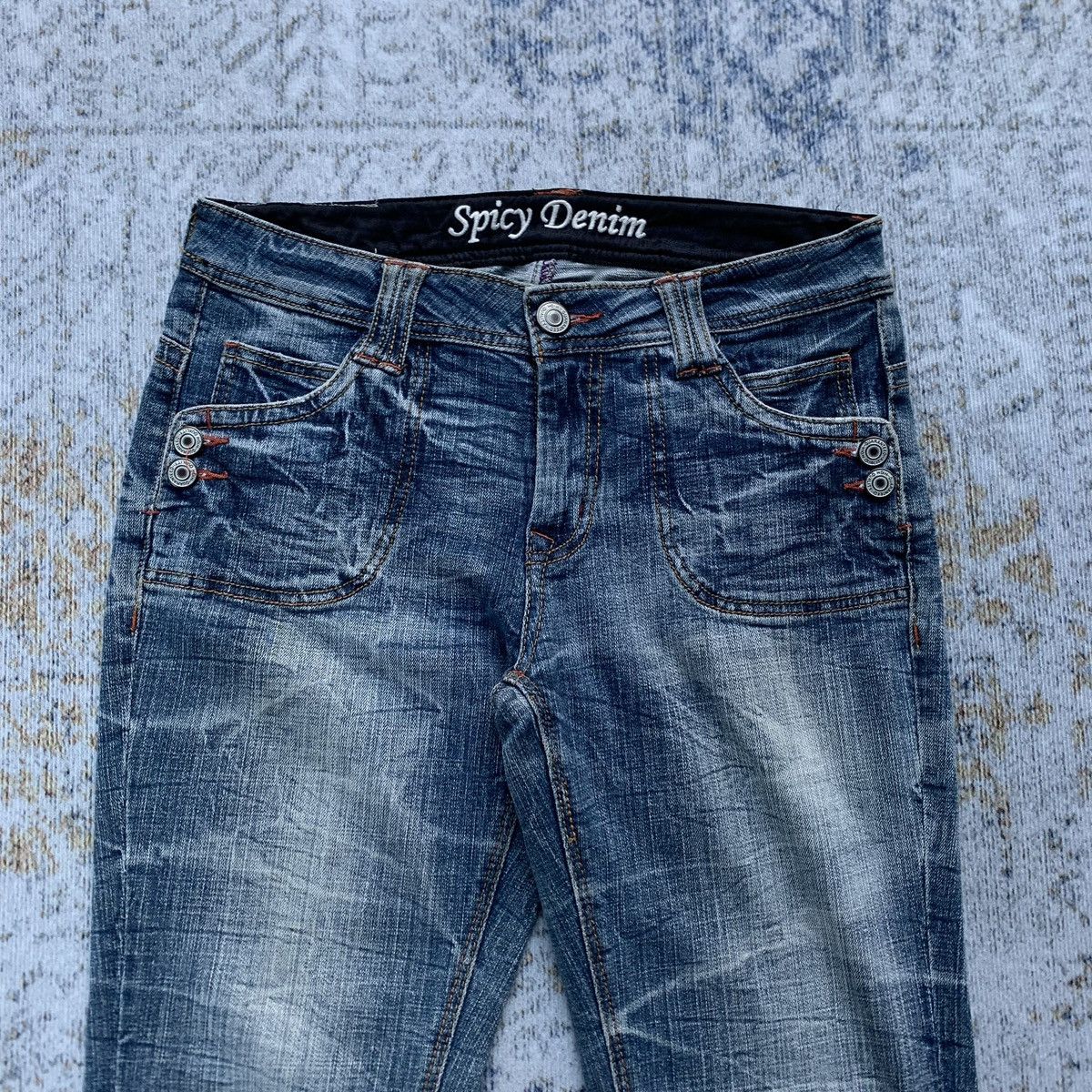 Japanese Brand × Vintage Y2K Rare Japanese Brand Theoria Distressed Flared Jeans Size 30" / US 8 / IT 44 - 2 Thumbnail