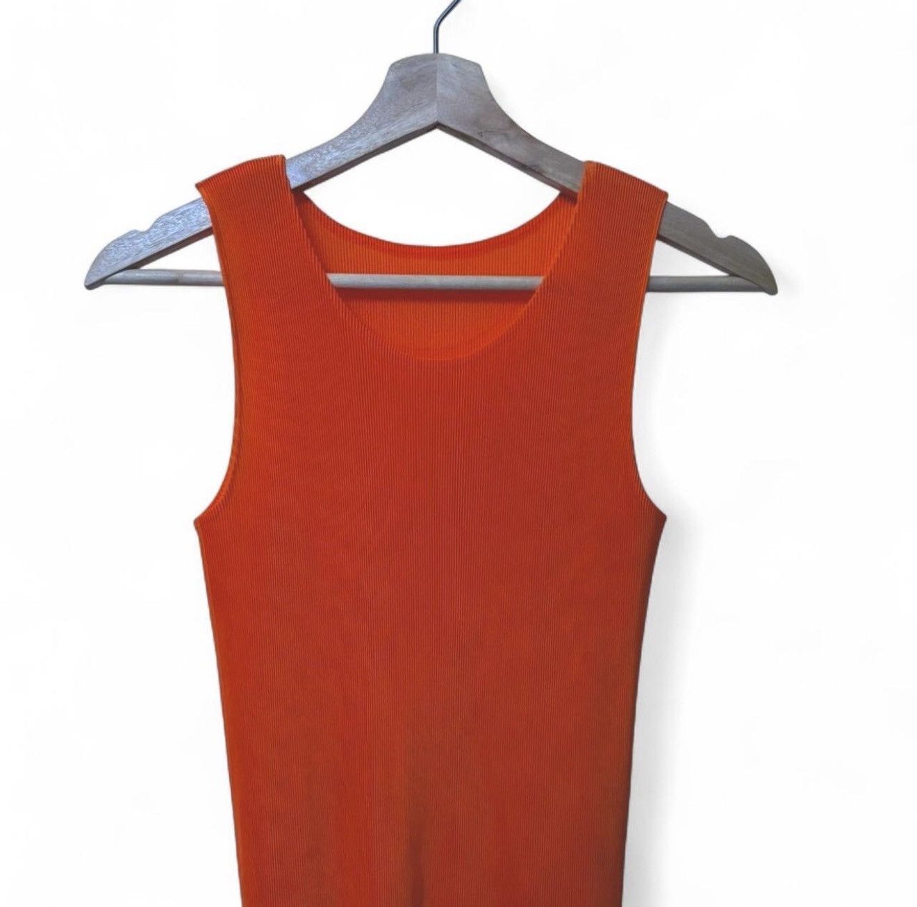 Pleats Please Issey Miyake Pleats Please Issey Miyake Orange Pleated Tank Top Size ONE SIZE - 4 Thumbnail