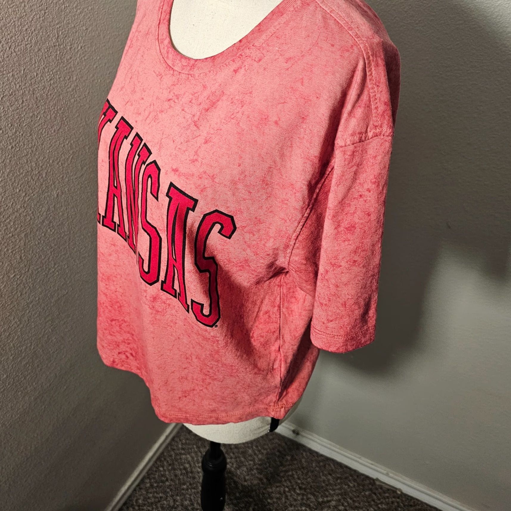 Vintage VINTAGE Pressbox Women's Cropped T-Shirt Red L Short Sleeve Crew Neck Shirt Size L Woman Size L / US 10 / IT 46 - 2 Thumbnail