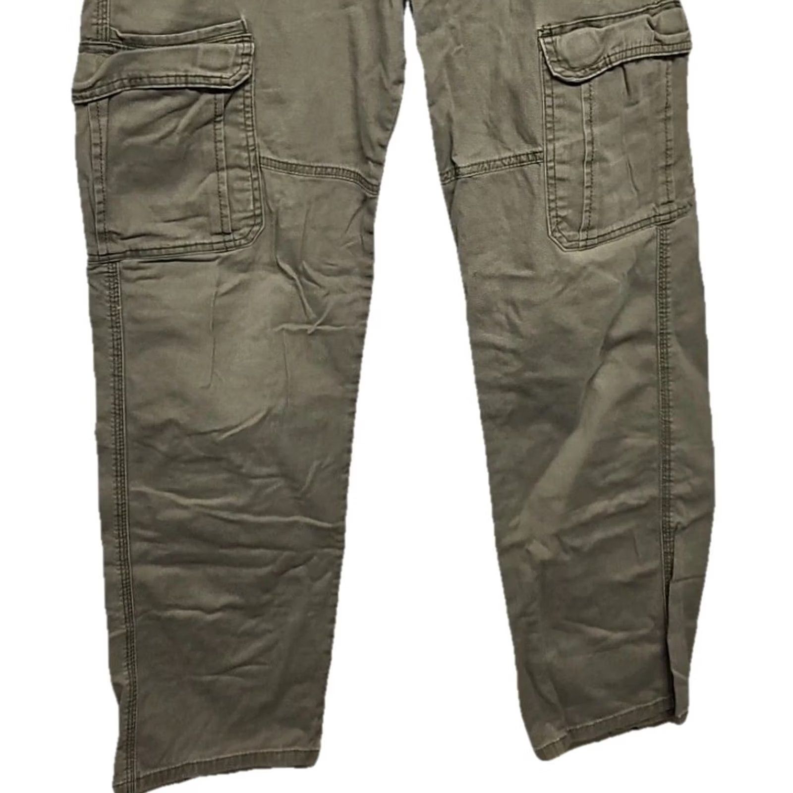 Wrangler Wrangler Relaxed Fit Cargo Pants Men 30x32 Beige Cotton Stretch Straight Leg Casual Utility Zip Button Front Size US 30 / EU 46 - 3 Thumbnail