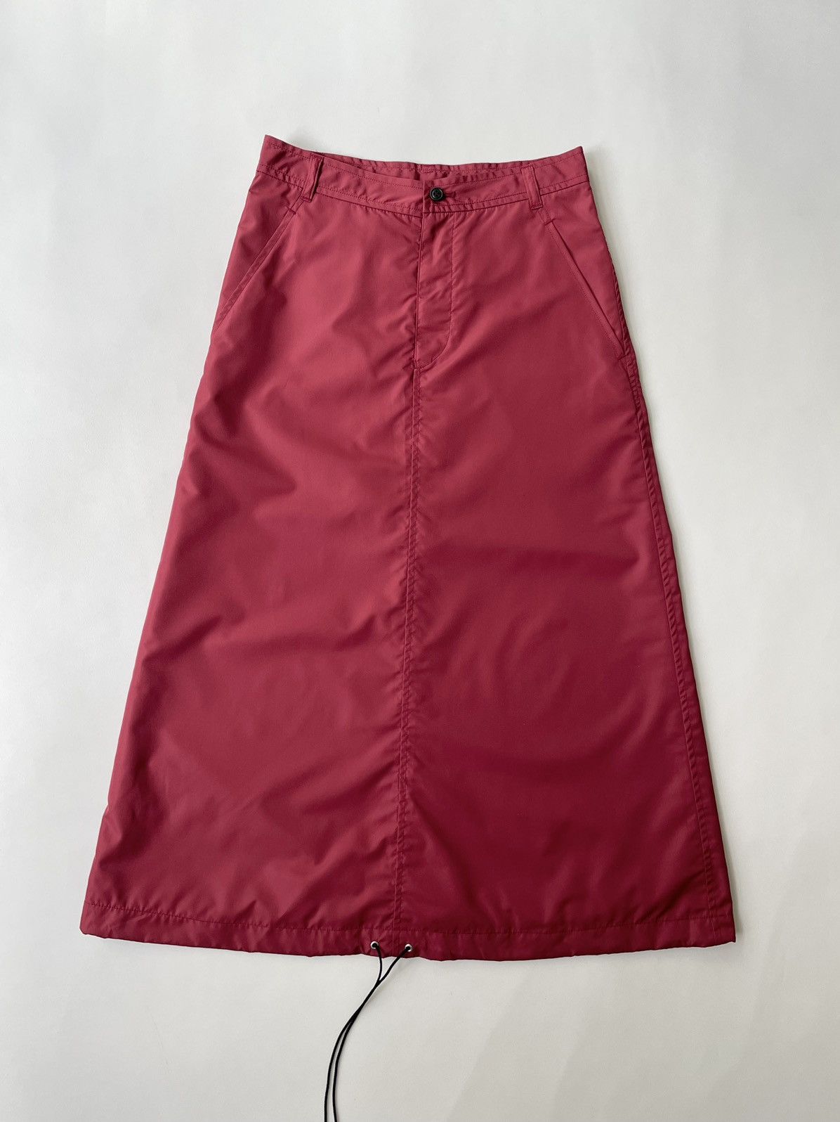 image of Comme Des Garcons S/s 06 A Line Tech Nylon Skirt in Burgandy, Women's (Size 26)